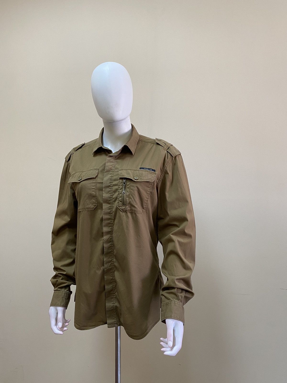 Diesel Diesel Vintage Multi Pocket Brown Button Up Y2K Shirt Size L Size L / US 10 / IT 46 - 3 Thumbnail