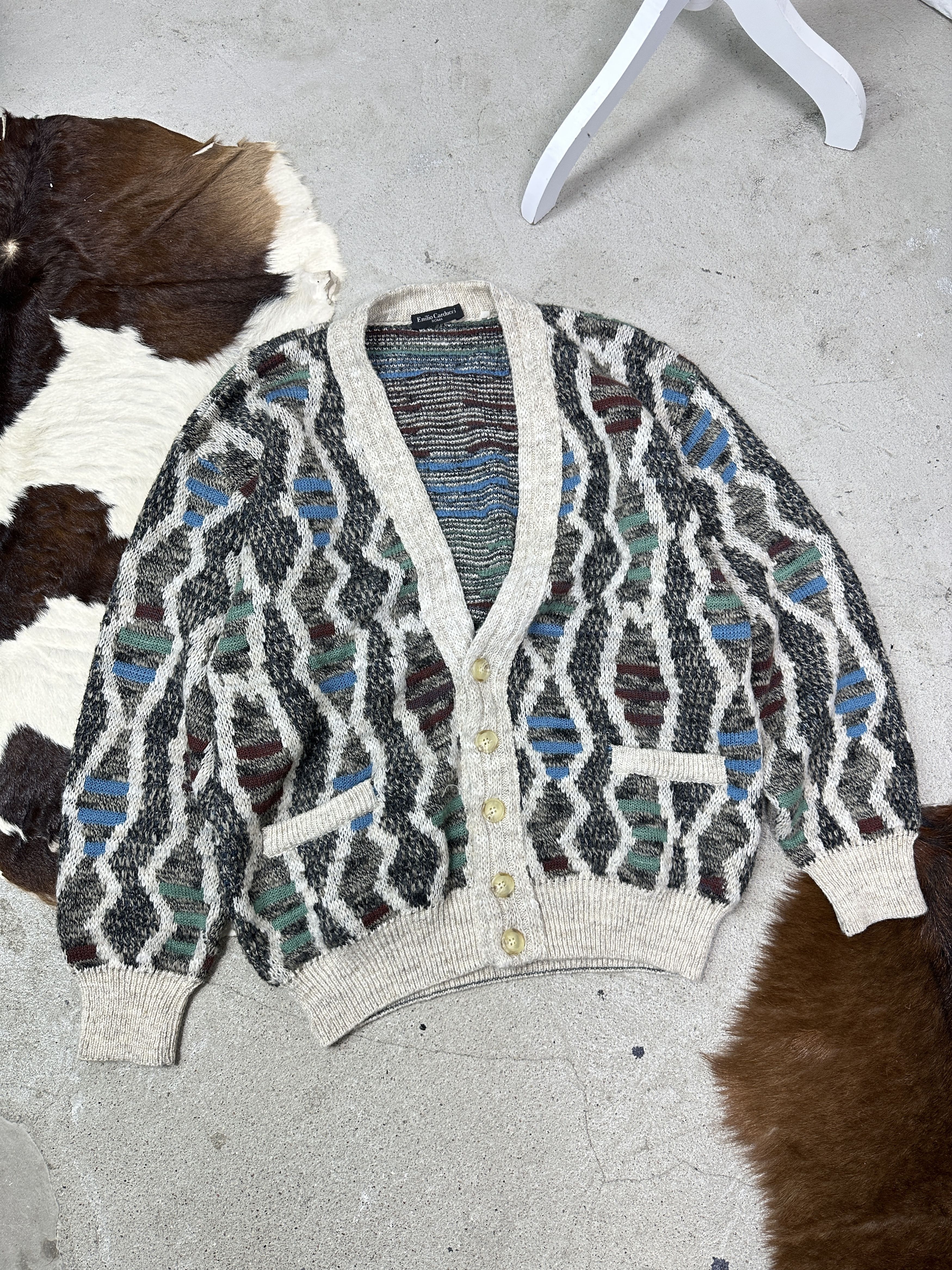 Vintage Vintage Cottage Streetwear Emilio Carducci Cardigan Y2K Size US L / EU 52-54 / 3 - 2 Thumbnail