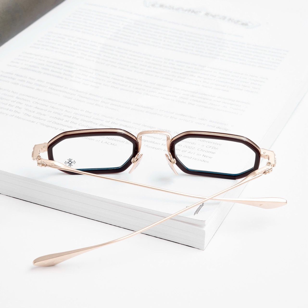 Chrome Hearts CHROME HEARTS STYLIDA CLASSIC BROWN/ MATTE GOLD PLATED GLASSES Size ONE SIZE - 7 Thumbnail