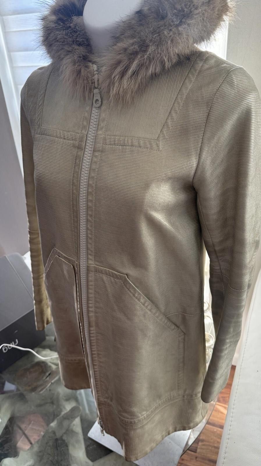 Marc Jacobs Marc Jacobs Golden Leather Fur Zip Hooded Coat Made USA SzXS Size XS / US 0-2 / IT 36-38 - 4 Thumbnail
