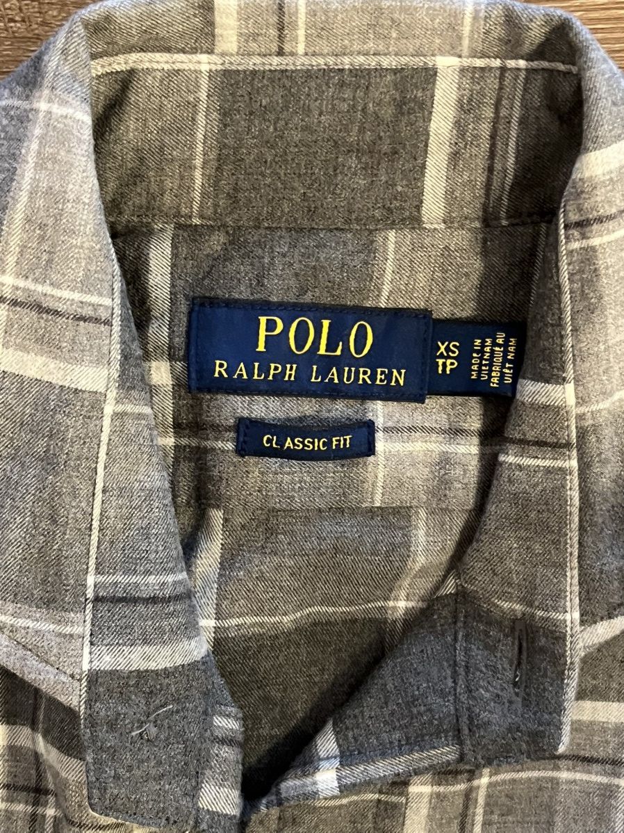 Polo Ralph Lauren NWT Grey Flannel Plaid Dress Shirt Size US XS / EU 42 / 0 - 5 Thumbnail