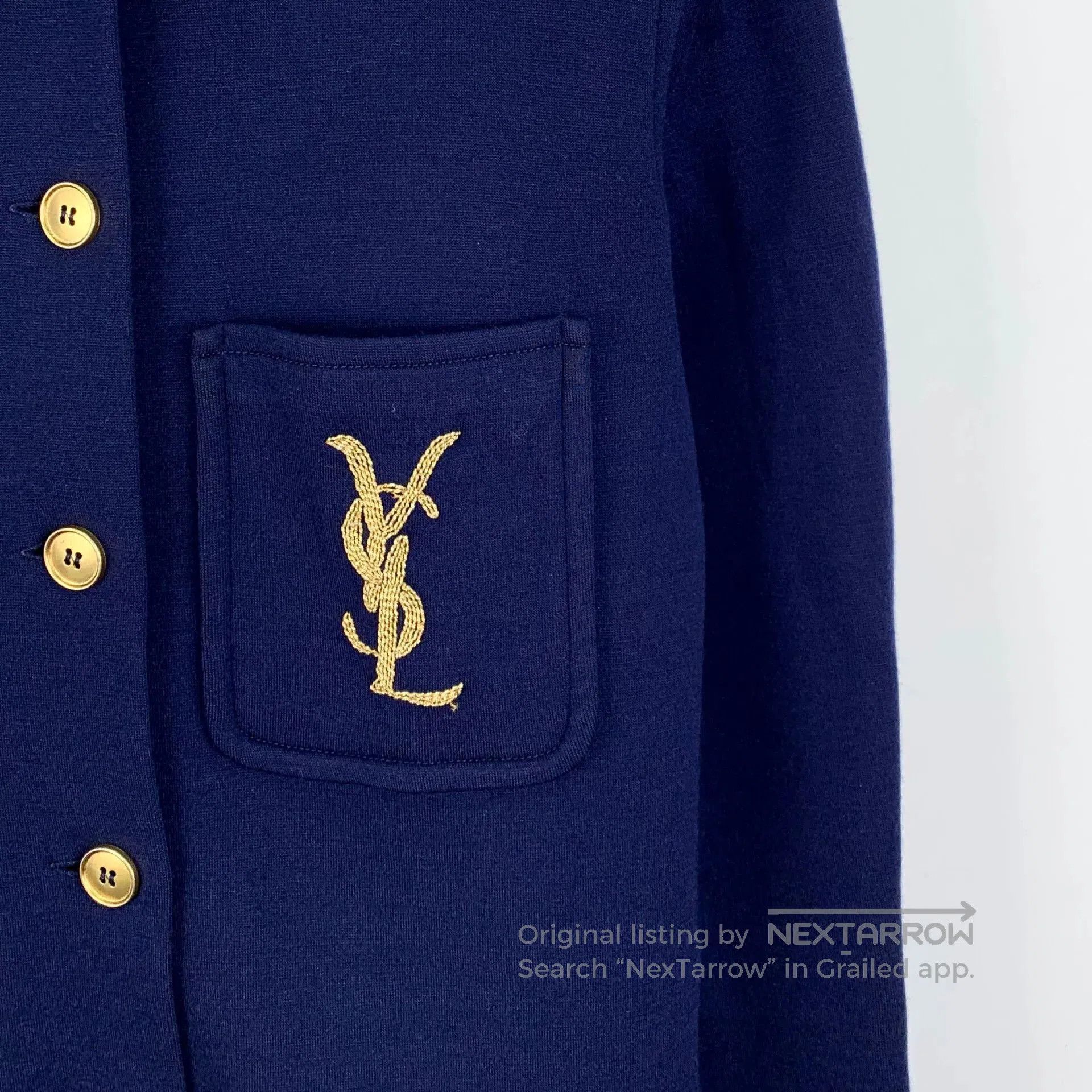 Saint Laurent Paris Yves Saint Laurent Dark Blue Logo Shirt. Size US M / EU 48-50 / 2 - 4 Thumbnail