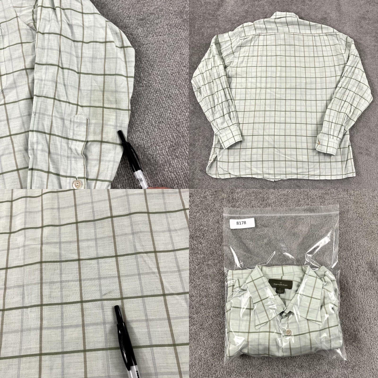 Ermenegildo Zegna ERMENEGILDO ZEGNA Shirt Men Large Sea Foam Green Button Up Long Sleeve Top Italy Size US L / EU 52-54 / 3 - 8 Thumbnail