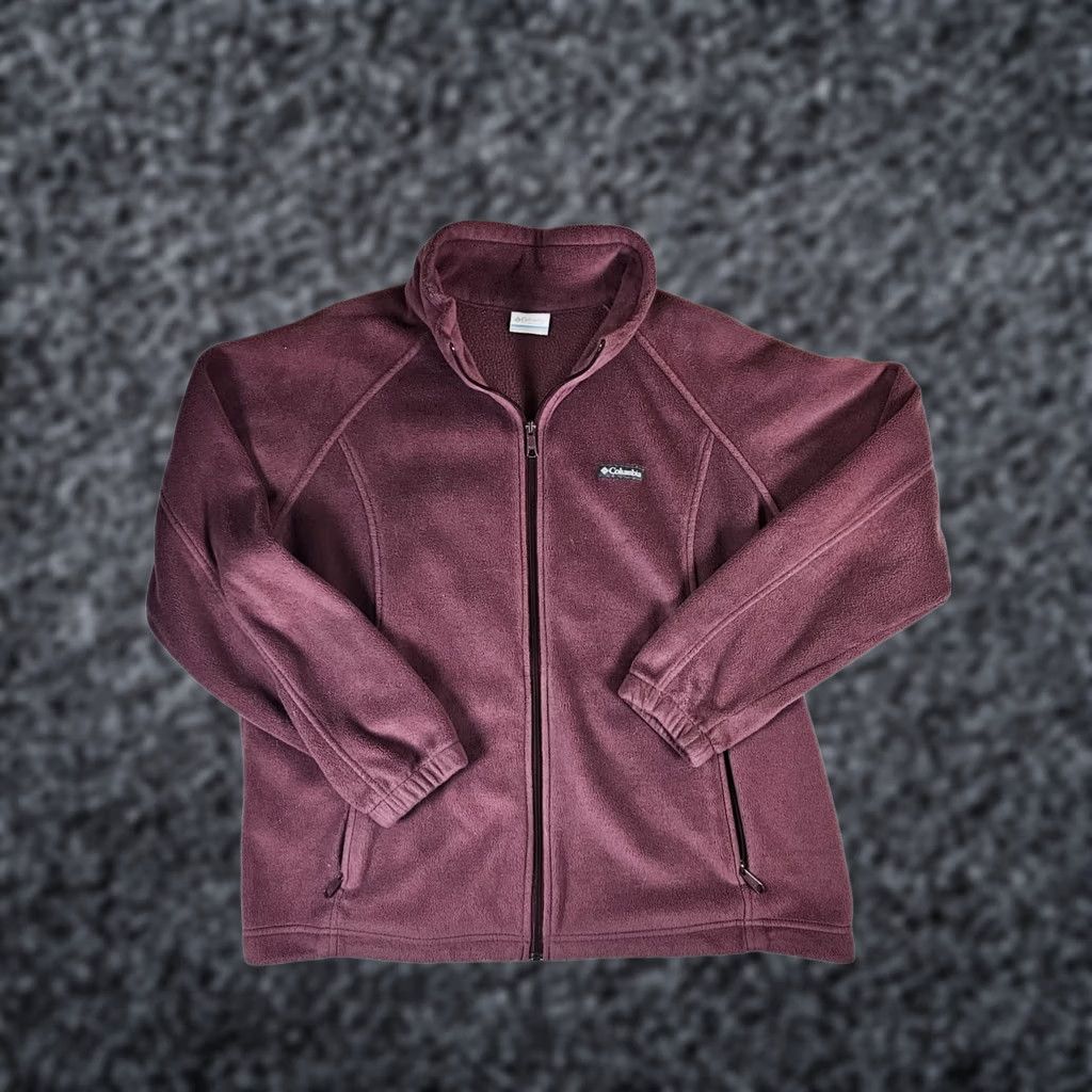 Vintage Columbia Benton Springs Full Zip Fleece Mock Neck Jacket Women's XL Plum Jacket, 1X? Size XL / US 12-14 / IT 48-50 - 1 Thumbnail