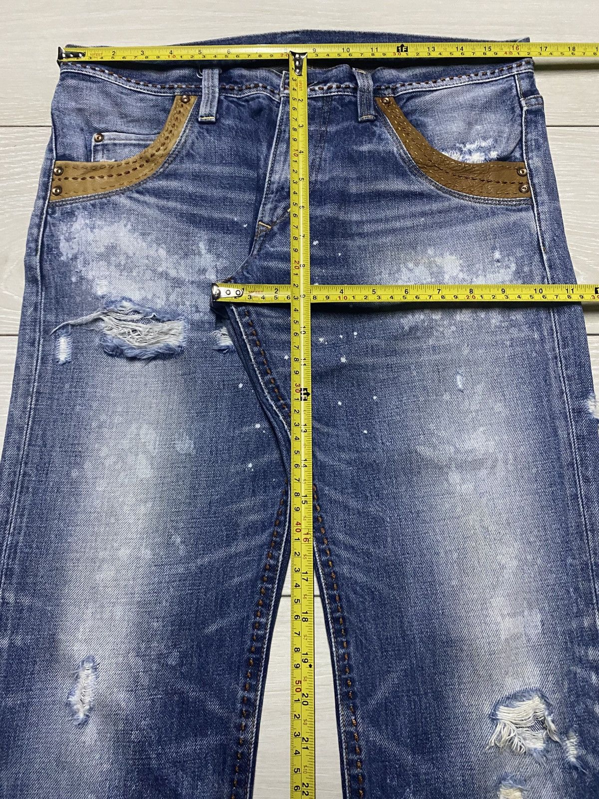 Japanese Brand Japanese Brand RnaSlang Bleach Splatter Slim Fit Jeans Size US 33 - 17 Thumbnail