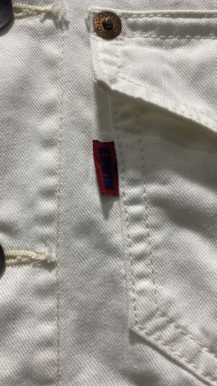 Edwin × Japanese Brand × Vintage Edwin 503 White Denim Jacket 90s Size US S / EU 44-46 / 1 - 6 Thumbnail