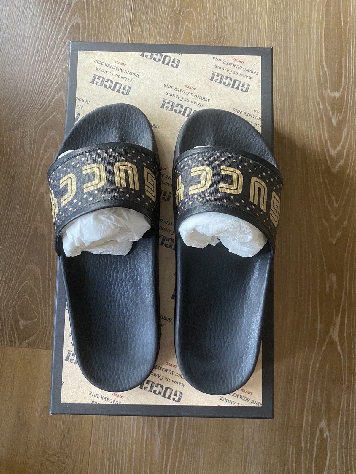 Gucci Gucci slide ‘guccy’ logo black Size US 7.5 / EU 40-41 - 1 Thumbnail