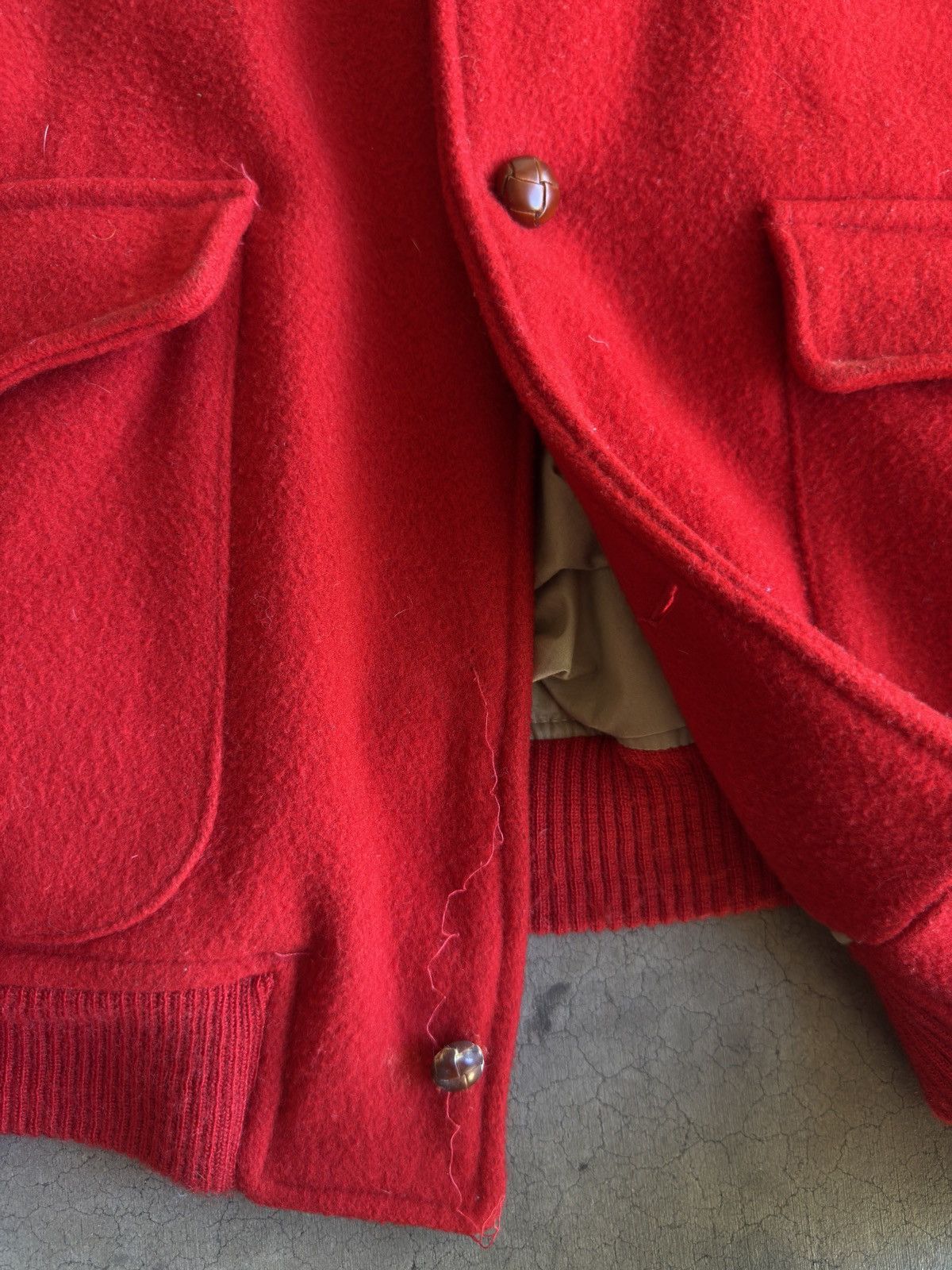 Polo Ralph Lauren Polo By Ralph Lauren 90's Red Melton Wool Bomber Size US XL / EU 56 / 4 - 8 Thumbnail