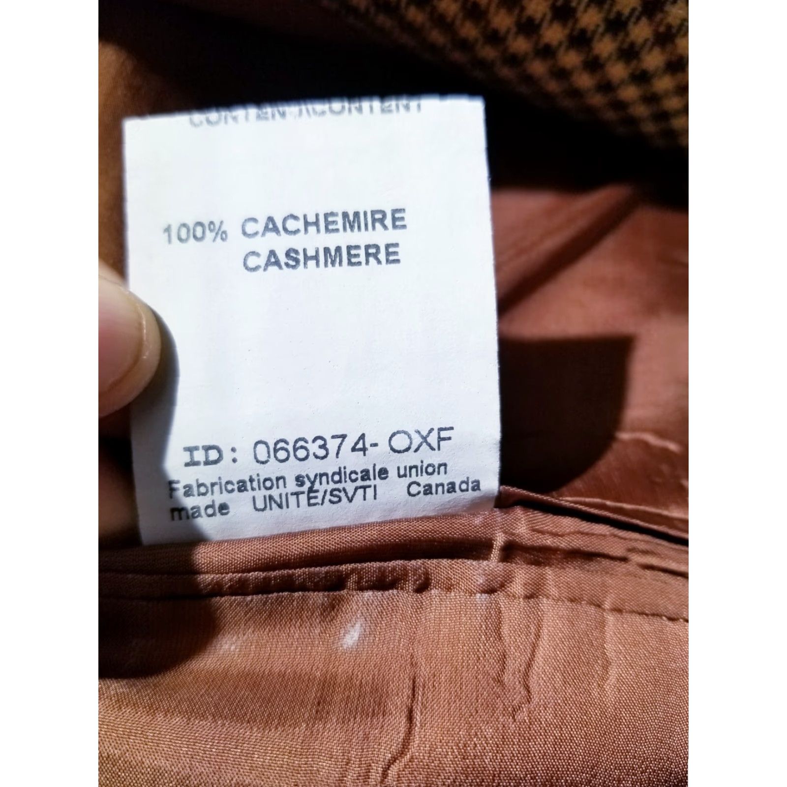 VINTAGE Nordstrom LORO PIANA CASHMERE check Tweed Blazer Jacket Sport Coat Orange Mens 48R Regular Single-Breasted Three-Button Notch Lapel UV?