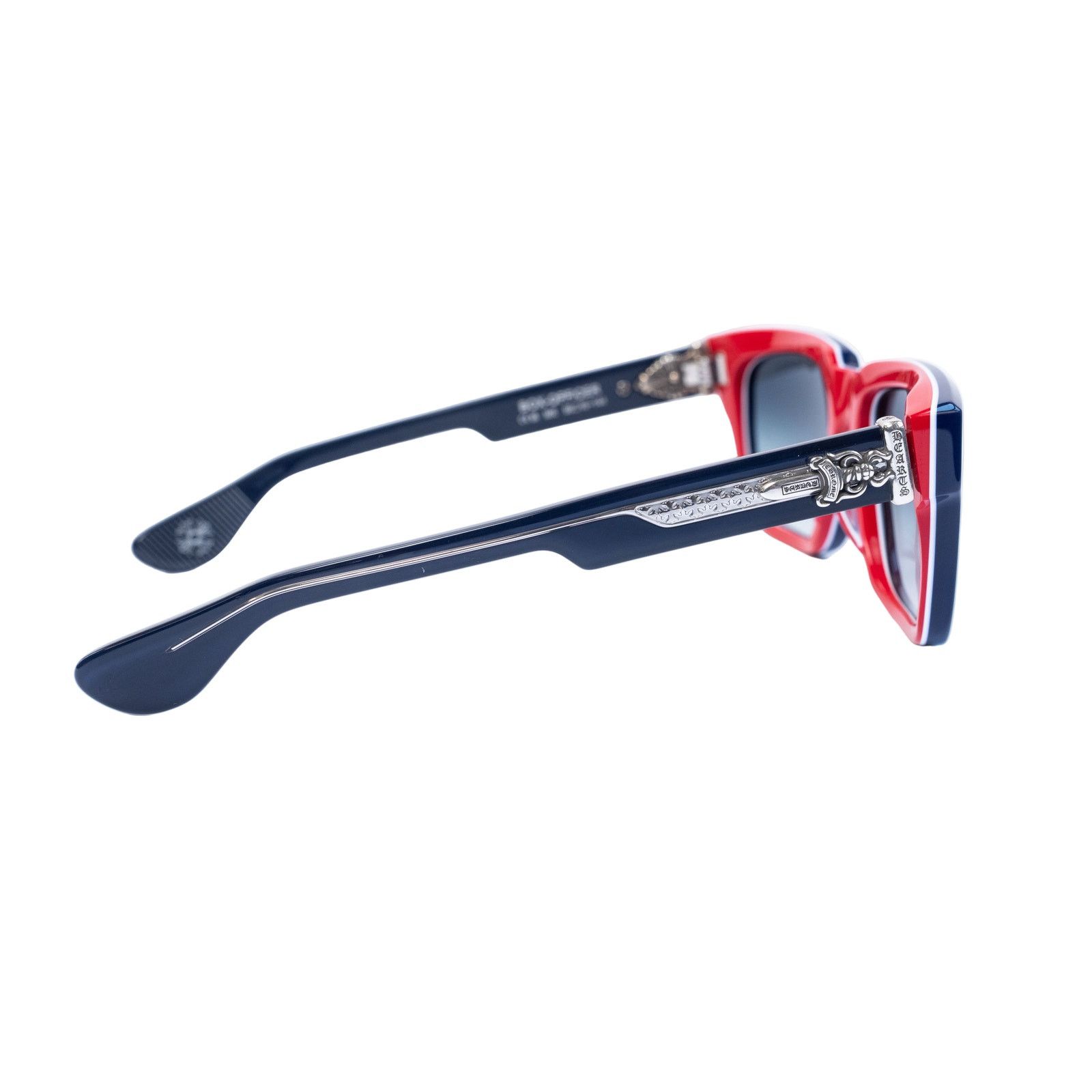 Chrome Hearts Box Officer Navy Blue/Red Sunglasses Size ONE SIZE - 5 Thumbnail