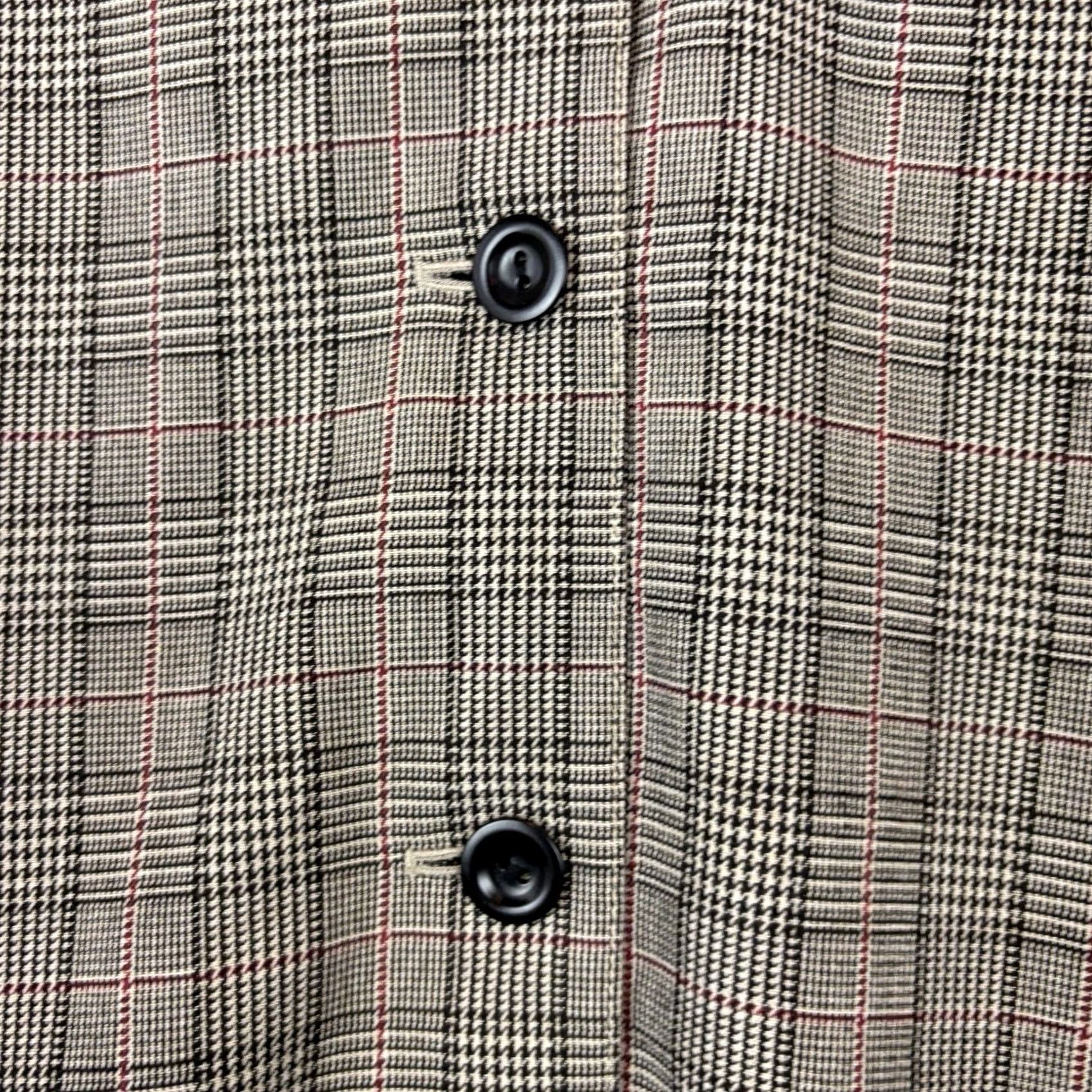 Emanuel Ungaro VINTAGE Emanuel Ungaro Jacket Womens 10 Beige Plaid Button Office Casual Wool 18" Shoulder 21" Underarms Beige Womens Jacket Size L / US 10 / IT 46 - 5 Thumbnail