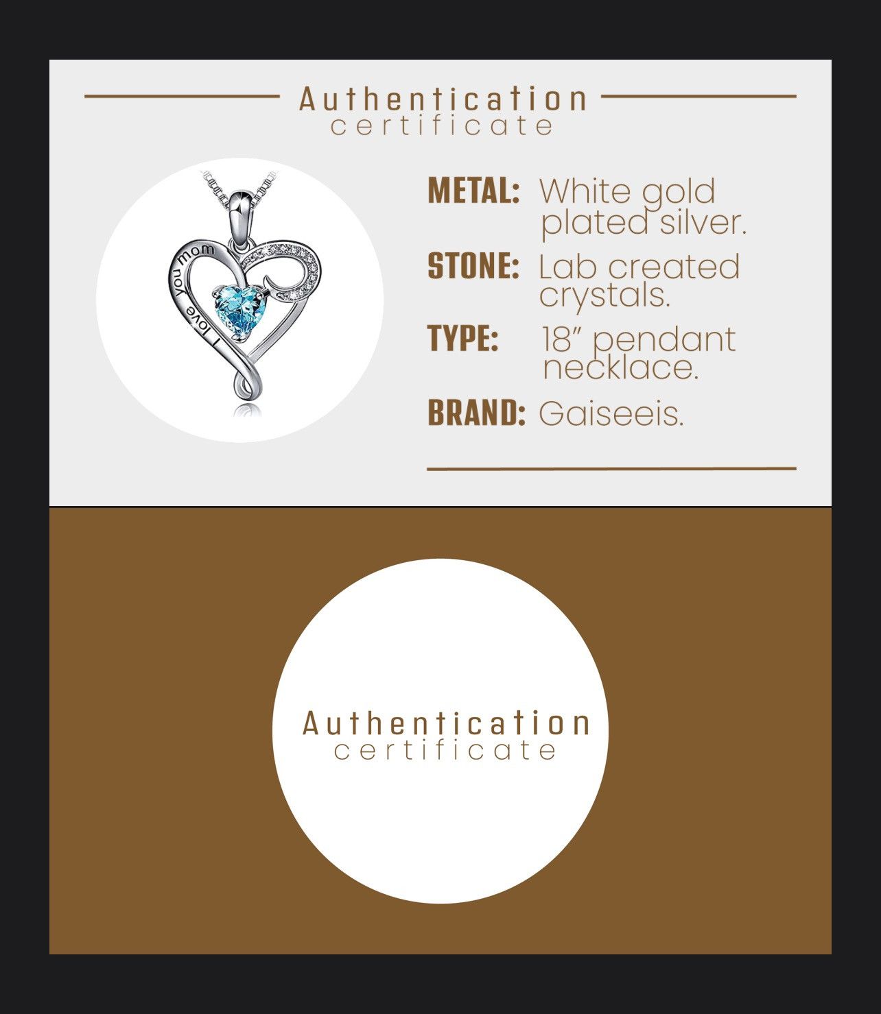 Other Crystal Heart 18” I Love You Mom Gold Plt Silver Necklace Size ONE SIZE - 7 Thumbnail