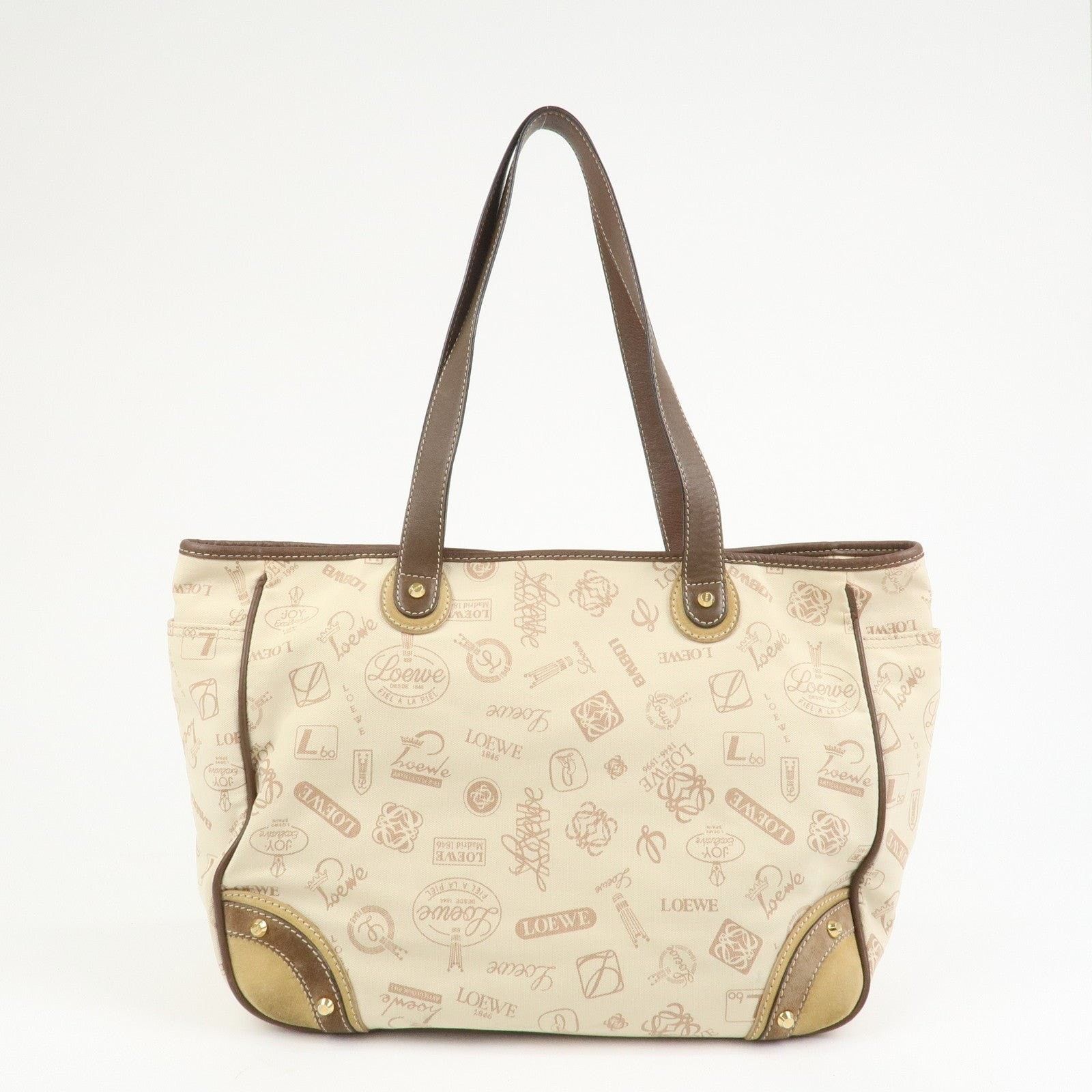 Loewe Loewe Anagram Canvas & Suede Tote Ivory Size ONE SIZE - 2 Thumbnail