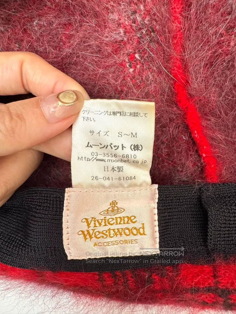 Vivienne Westwood Vivienne Westwood Red and Black Plaid Beret Cap with Satur Size ONE SIZE - 6 Thumbnail