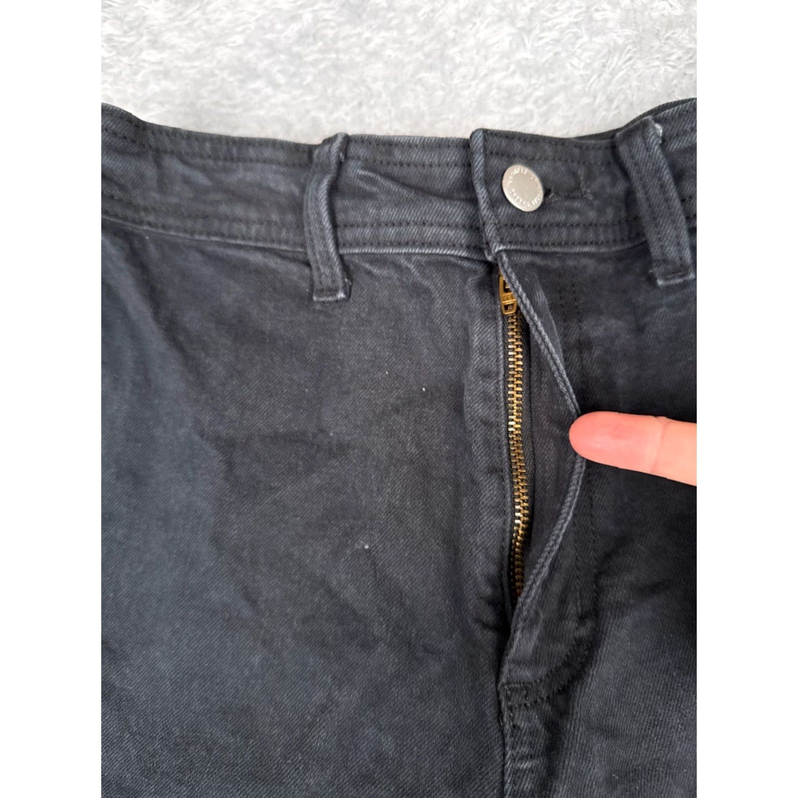 Vintage Universal Thread Jeans Womens 4 Black Denim Sailor Wide Leg High Rise 26x28 Size 27" / US 4 / IT 40 - 5 Thumbnail