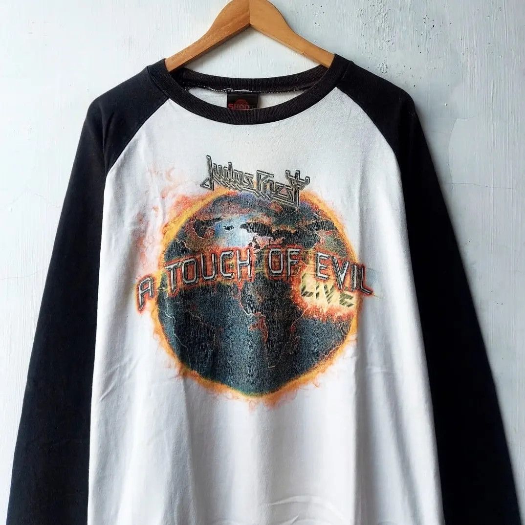 Vintage Early 2000's Judas Priest A Touch Of Evil Raglan