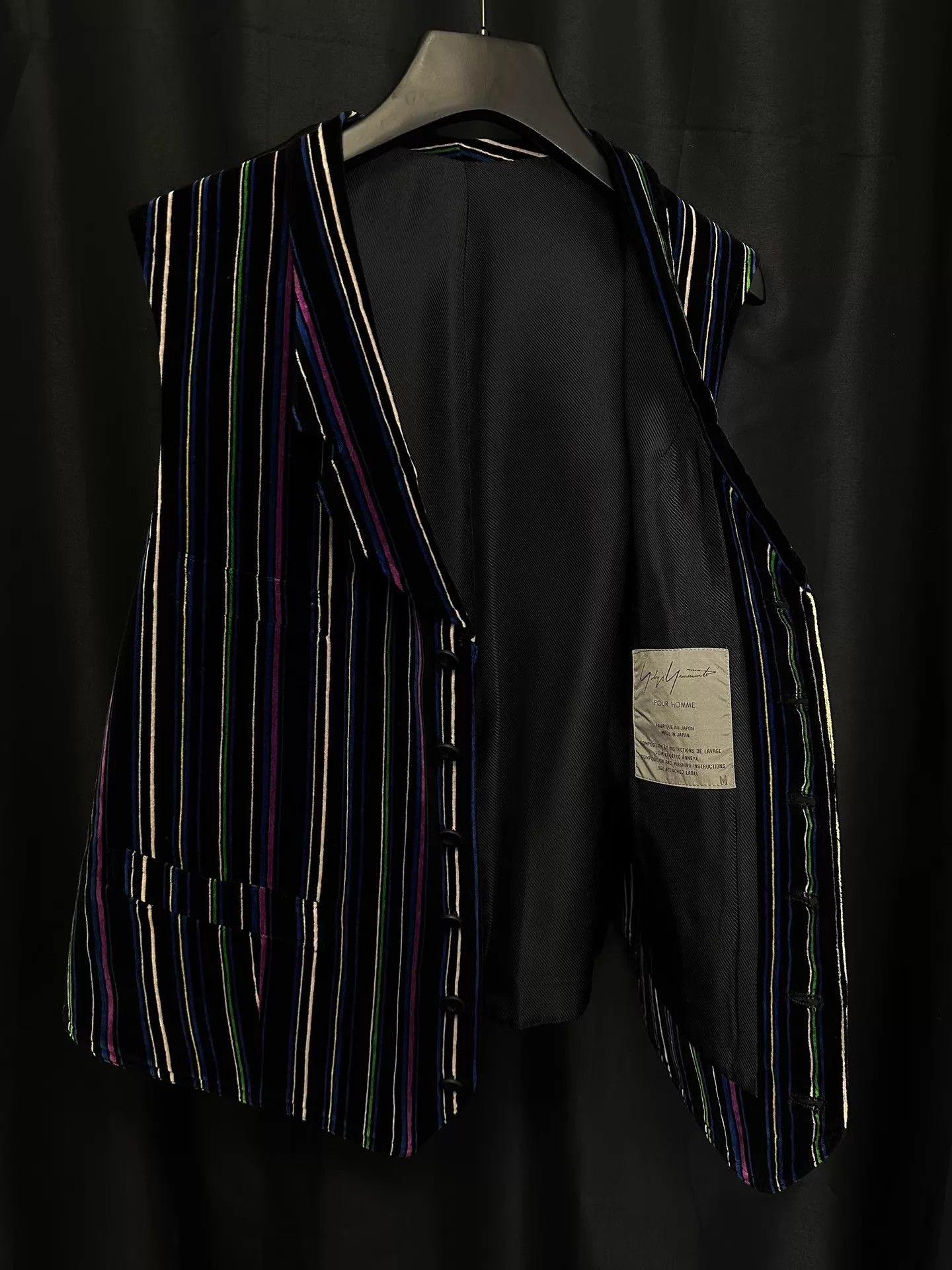 Yohji Yamamoto Yohji Yamamoto 93AW Wenders Velvet Silk Striped Vest Size US M / EU 48-50 / 2 - 4 Thumbnail