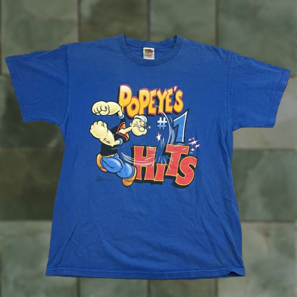 Fruit Of The Loom Vintage Popeye Shirt Adult Large Blue Cartoon Y2K Grunge Funny 2000s #1 Hits Nike Size US L / EU 52-54 / 3 - 1 Thumbnail