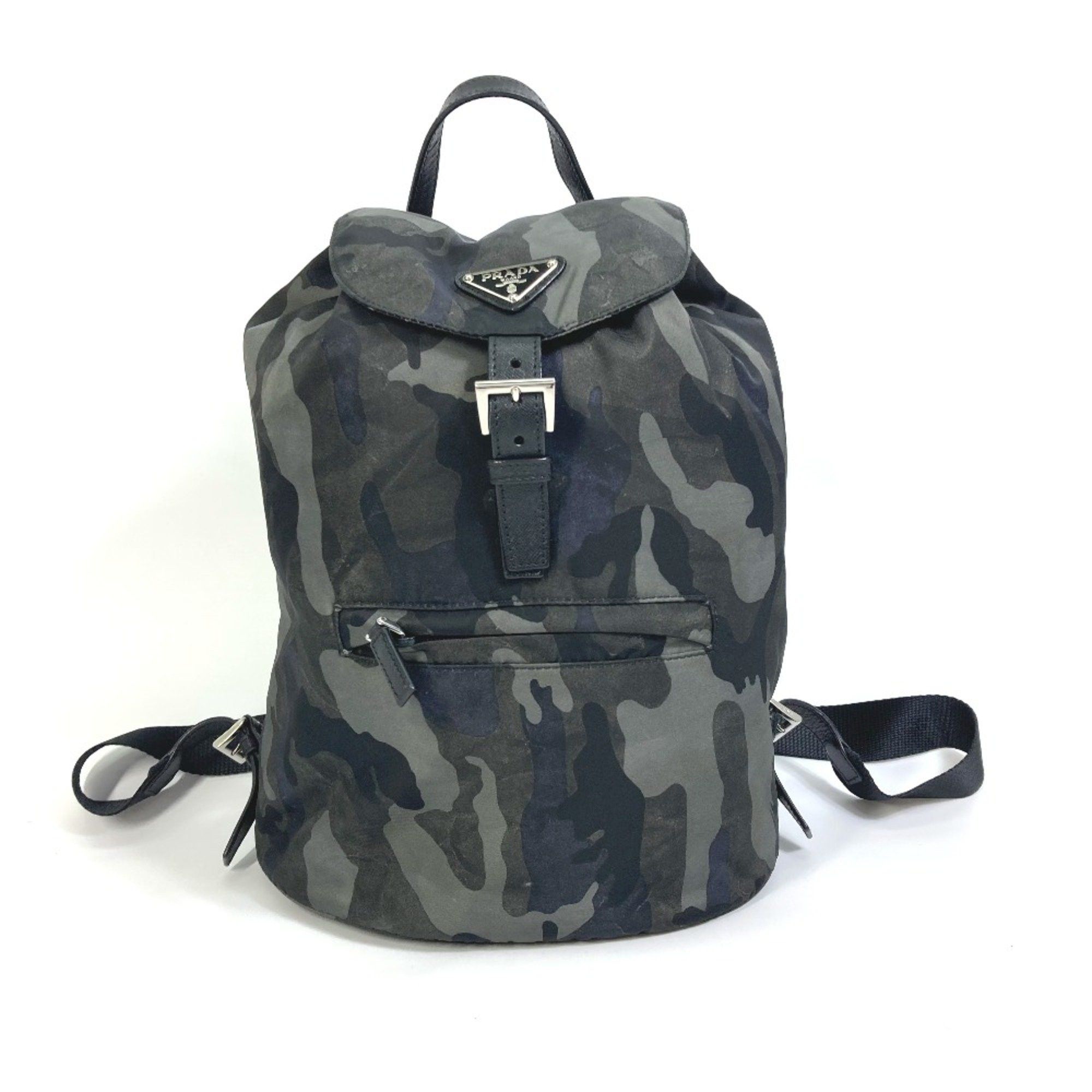 Prada PRADA triangle logo triangle logo Backpack Backpack Green Size ONE SIZE - 1 Thumbnail