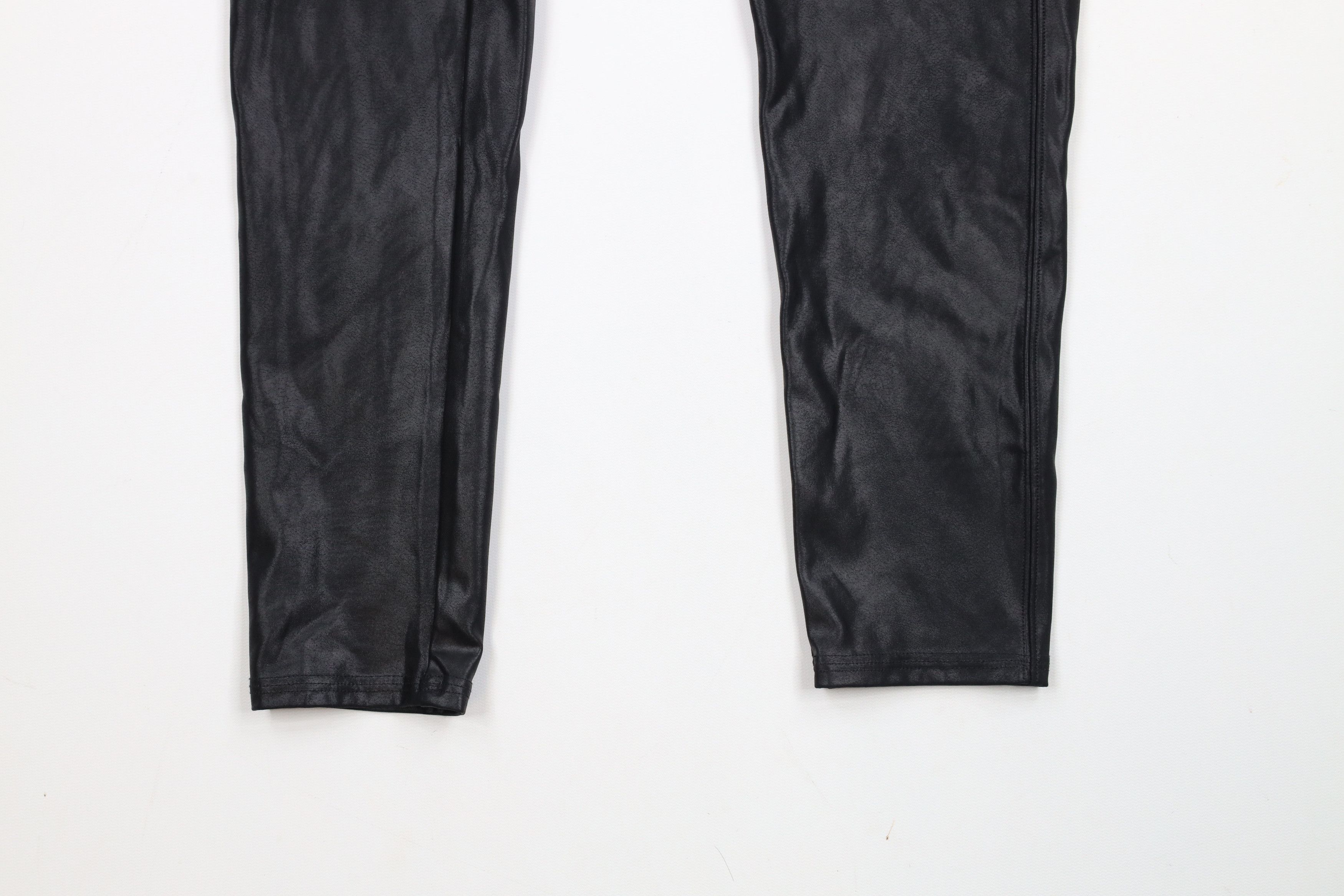 Spanx × Vintage Spanx Faux Leather Spandex Leggings Pants Black Shapewear Size 29" - 4 Thumbnail