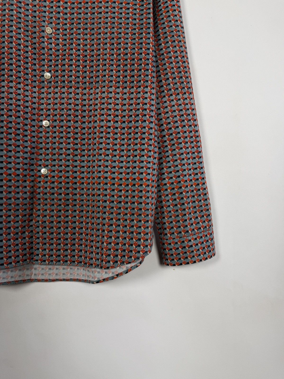 Paul Smith Paul Smith Long Sleeve Geometric Shirt Button Up Slim Fit Size US M / EU 48-50 / 2 - 5 Thumbnail