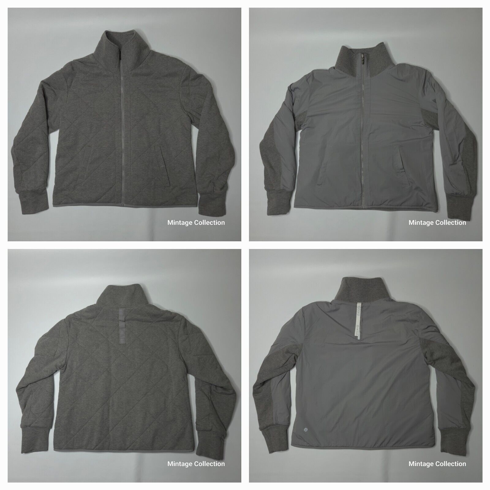 Lululemon Forever Warm Jacket Gray Reversible Full Zip Sz 12