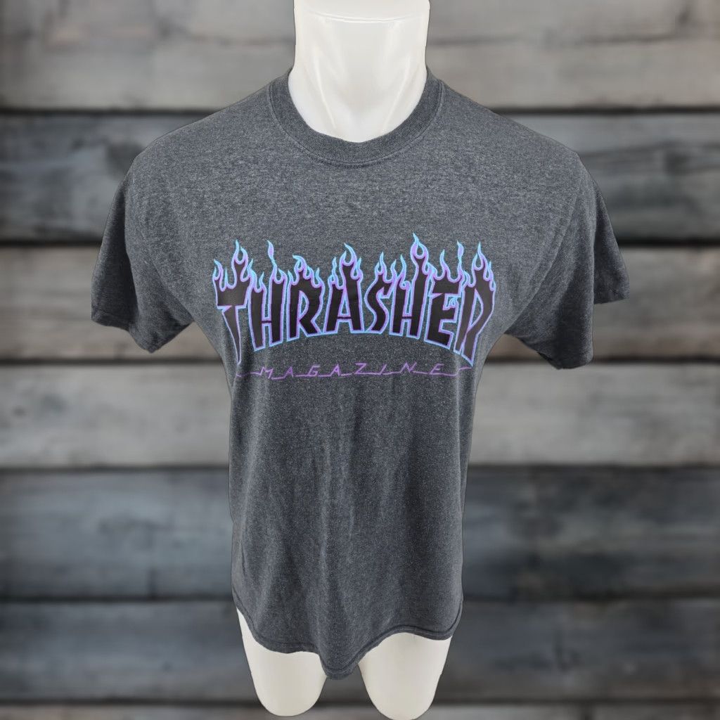 Thrasher Thrasher Magazine T-Shirt Mens M Skateboarding Gray Purple Logo Shirt Mens Medium Skateboard Thrasher Logo 90s Fire Size US M / EU 48-50 / 2 - 1 Thumbnail
