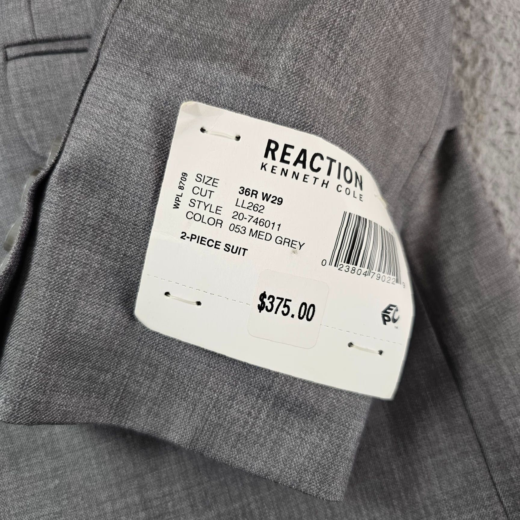Kenneth Cole KENNETH COLE REACTION Blazer Mens 36R Suit Separate Med Gray 2 Button Jacket Style Notch Dress Coat All Seasons Regular Fit Size 36R - 4 Thumbnail