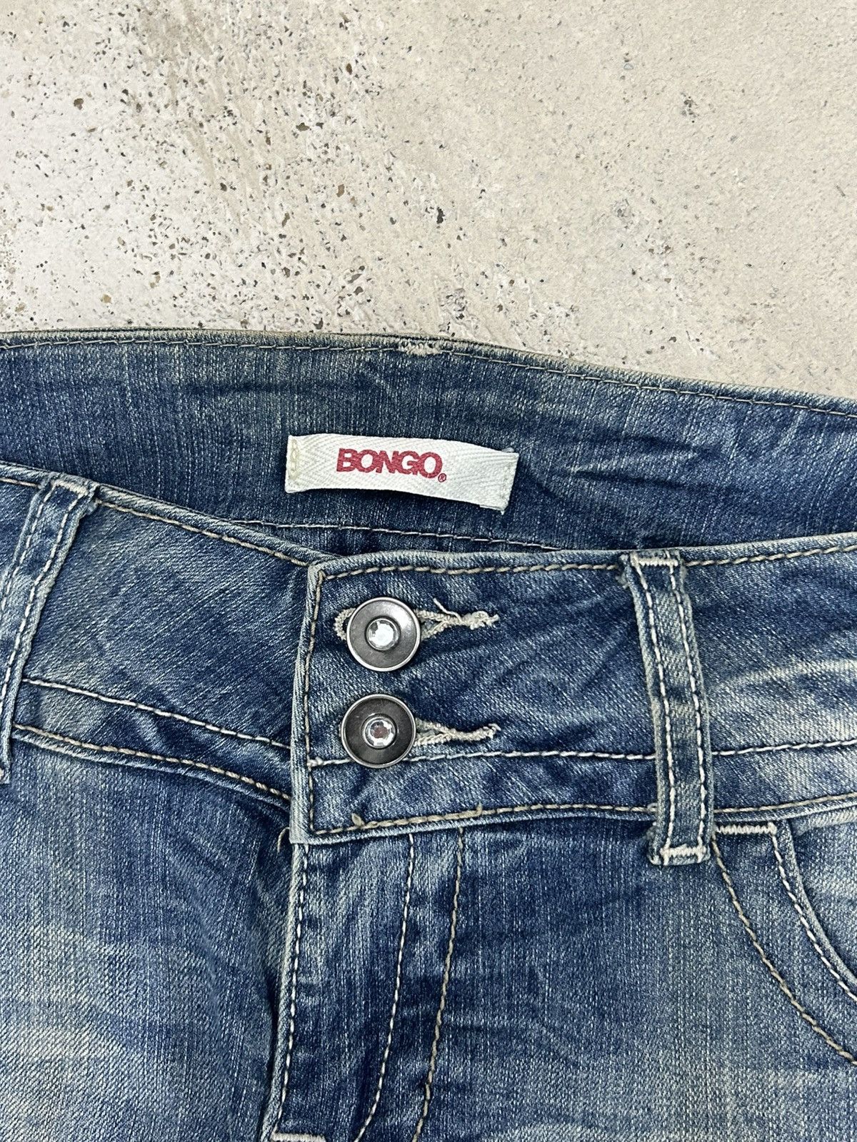 If Six Was Nine Flare Bongo Denim Japan Mud Washed Distress Emblishh Clawn Size US 31 - 8 Thumbnail