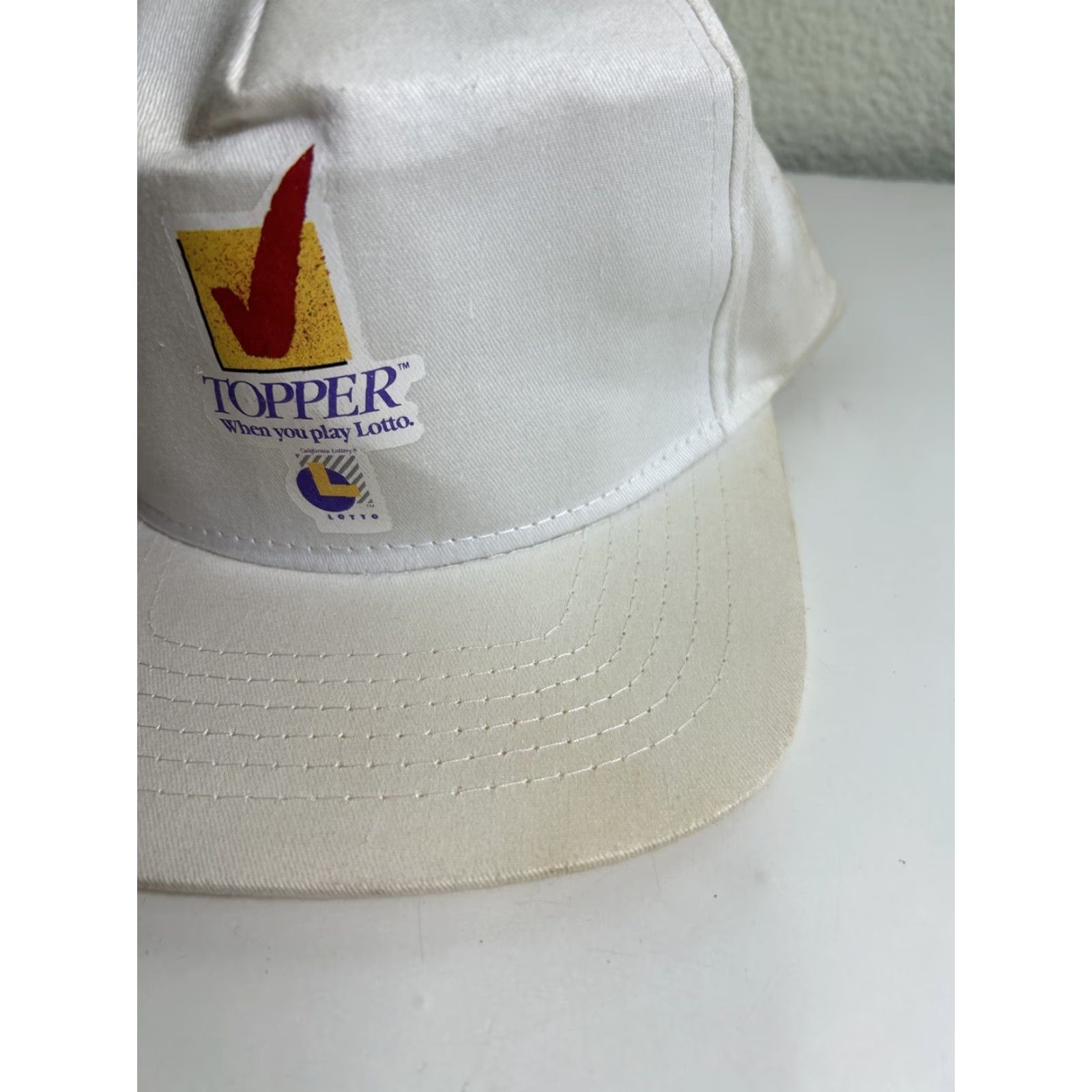 Vintage VINTAGE California Lottery SnapBack Hat White “topper When You Play Lotto” Sportcap Men Adjustable White Hat Mens Size ONE SIZE - 4 Thumbnail