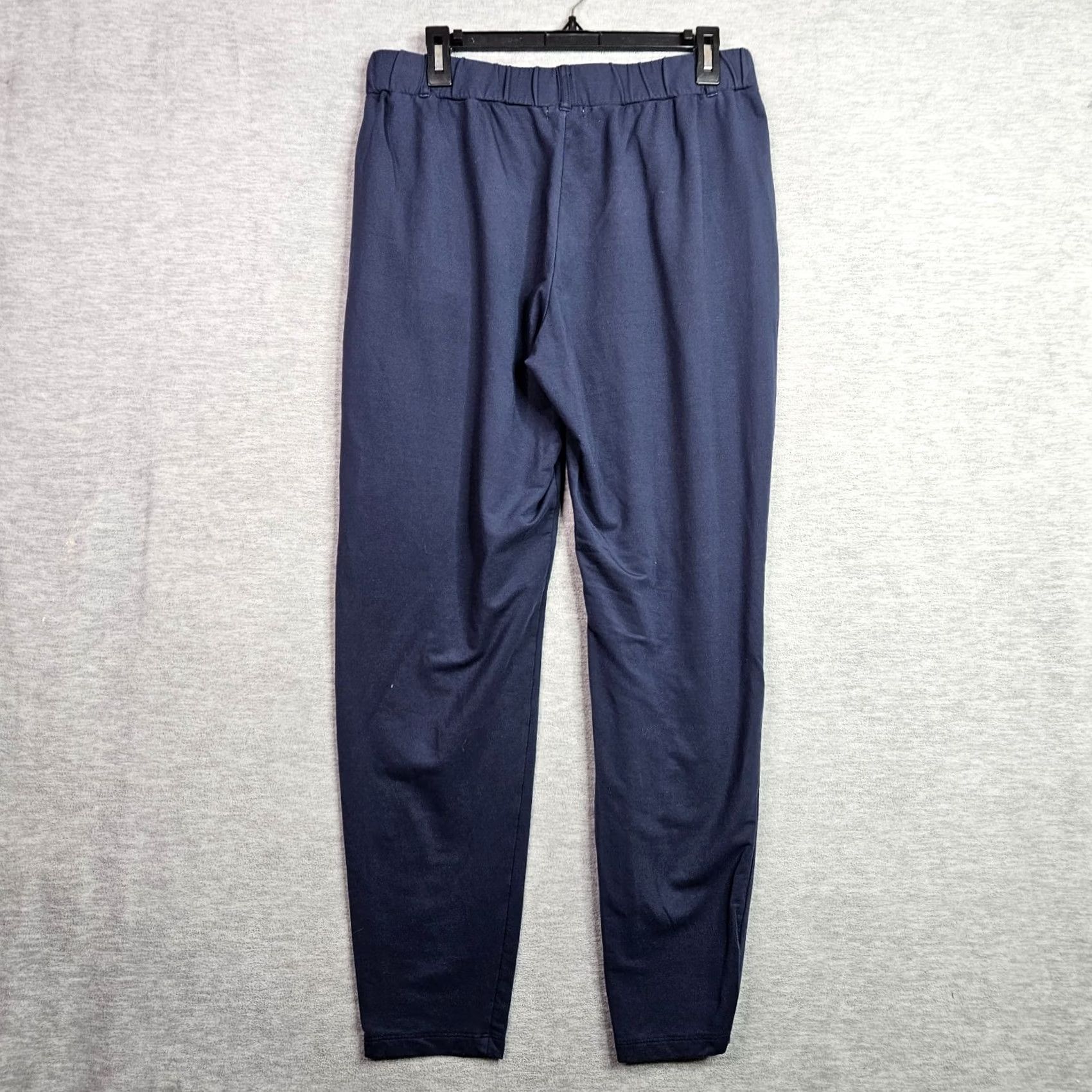 Vintage Garnet Hill Women’s Pull on Elastane Waist Navy Blue Jersey Knit Pant M Casual Knit Regular Blue 28" Inseam Mens No Size M / US 6-8 / IT 42-44 - 2 Thumbnail