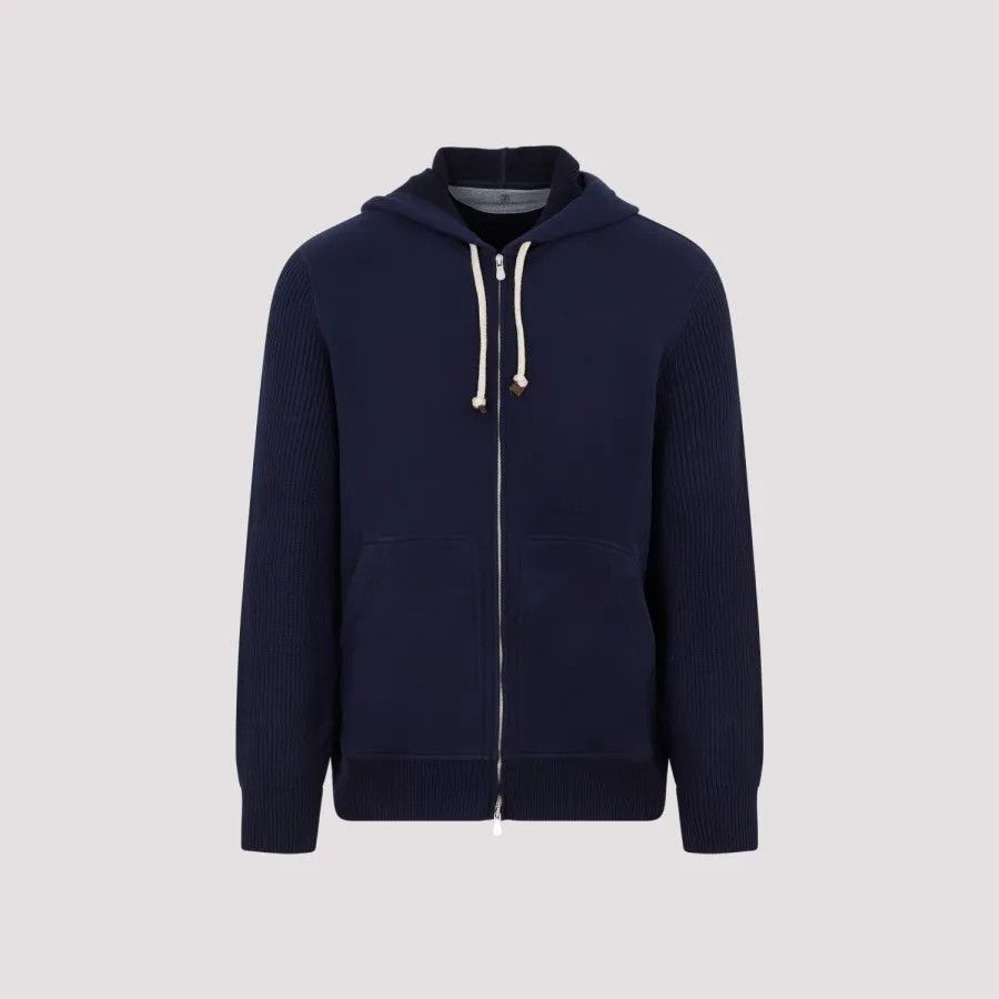 Brunello Cucinelli Hoodie in Navy Blue Size US XL / EU 56 / 4 - 1 Thumbnail