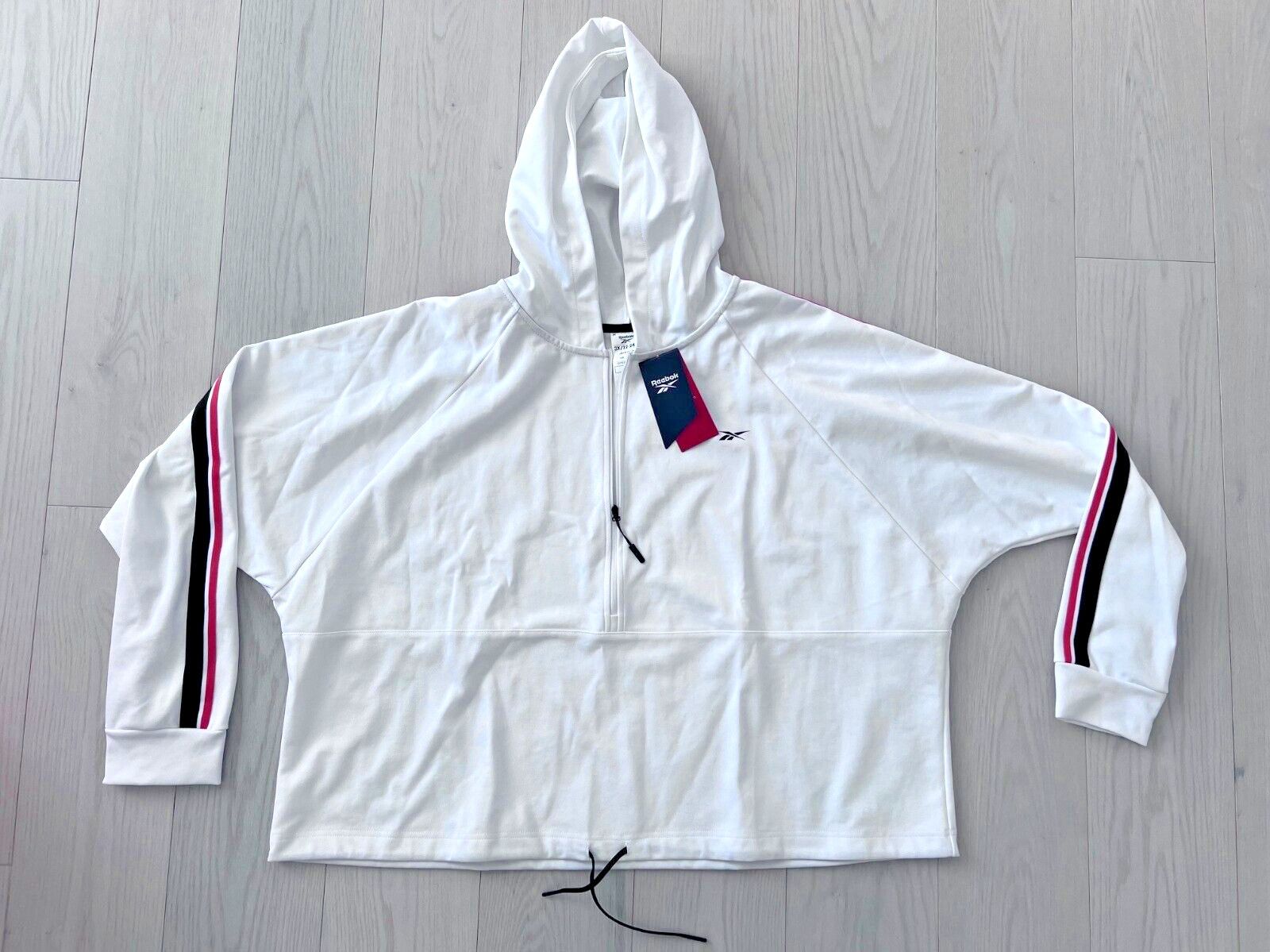 Reebok Reebok FJ2761 WOR Quarter Zip Hoodie White ( 3X ) Size 4XL / US 24-26 - 4 Thumbnail