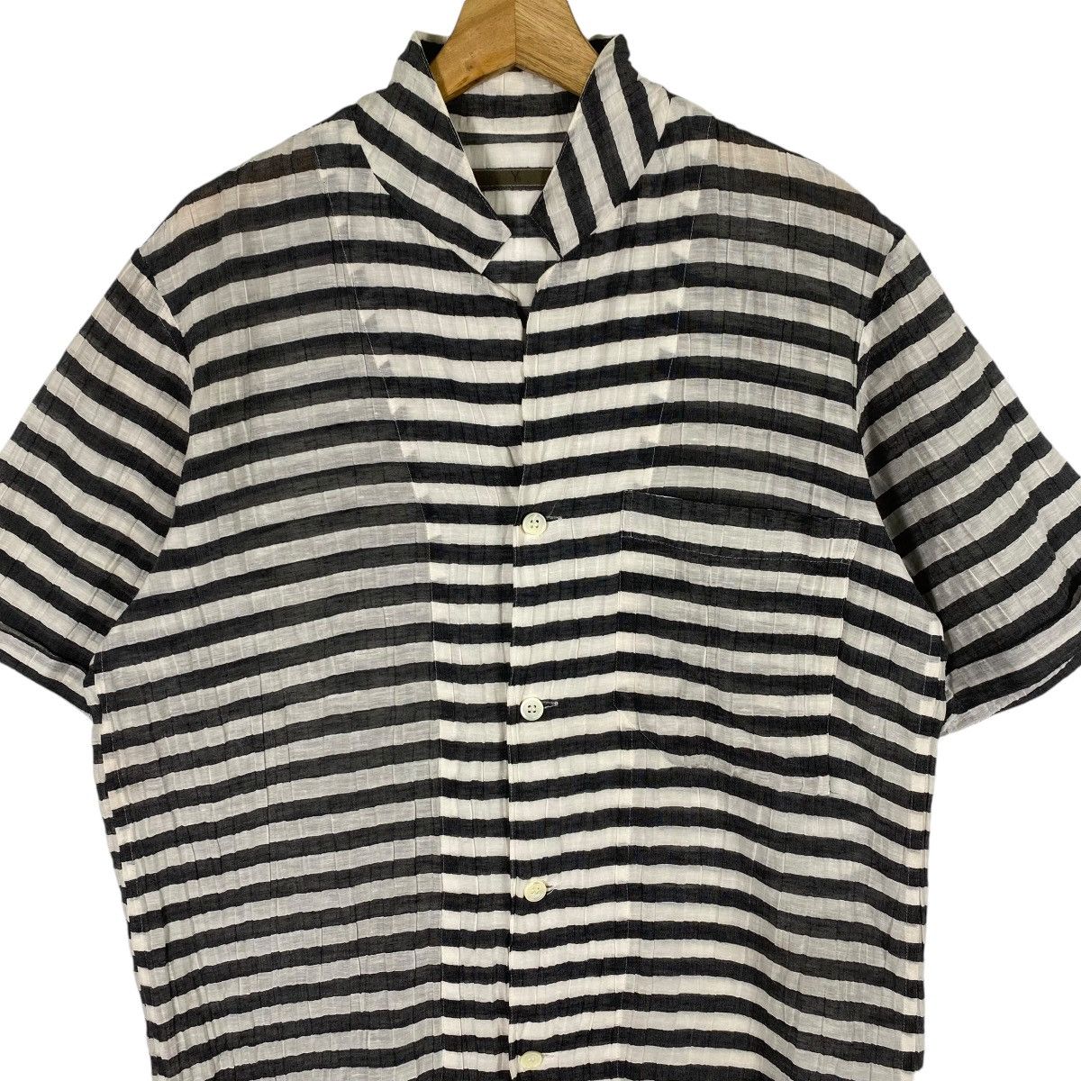 Y's × Yohji Yamamoto Vintage Y's Yohji Yamamoto Beige Striped Shirt Button Size M / US 6-8 / IT 42-44 - 4 Thumbnail