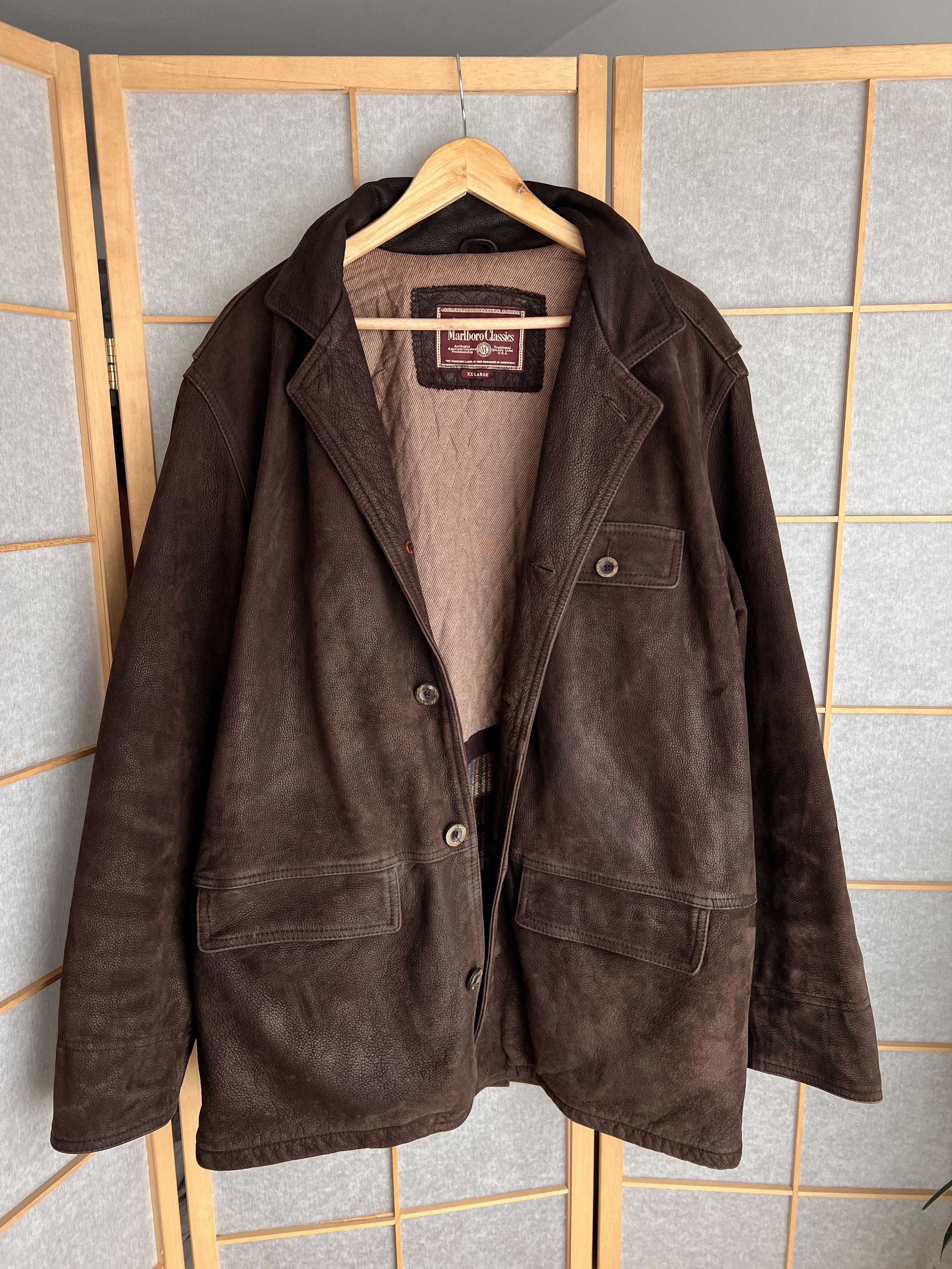 Marlboro Classics Archive! Marlboro Classics vintage 90s leather coat jacket Size US XXL / EU 58 / 5 - 17 Thumbnail