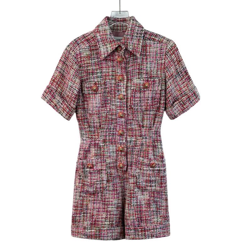 Chanel ChanelColorful cotton tweed braided lapel short-sleeved jum Size XS / US 0-2 / IT 36-38 - 1 Thumbnail