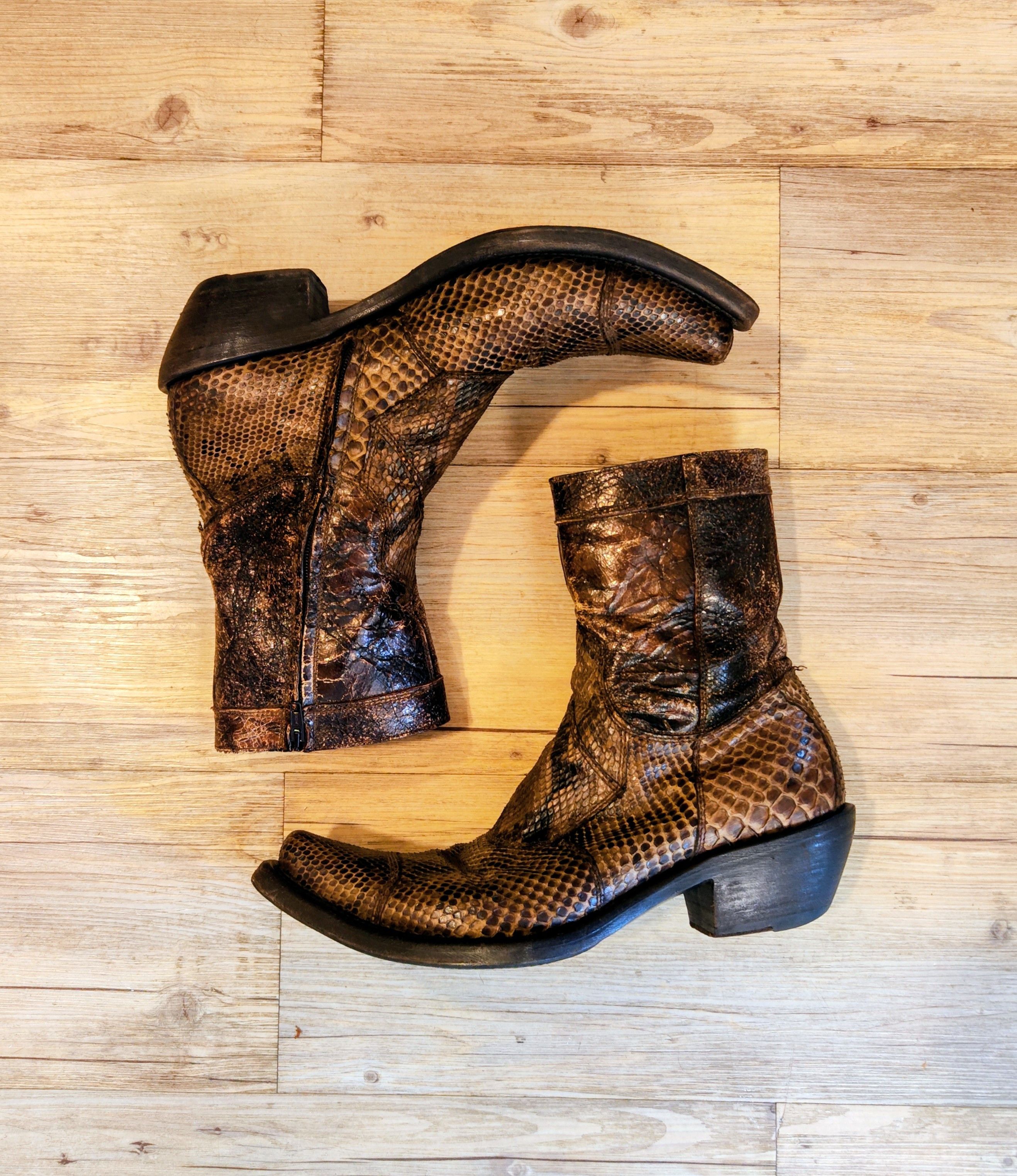 Gianni Barbato GRAIL! Snakeskin boots.Like Tom Ford or Saint Laurent boots Size US 10 / EU 43 - 2 Thumbnail