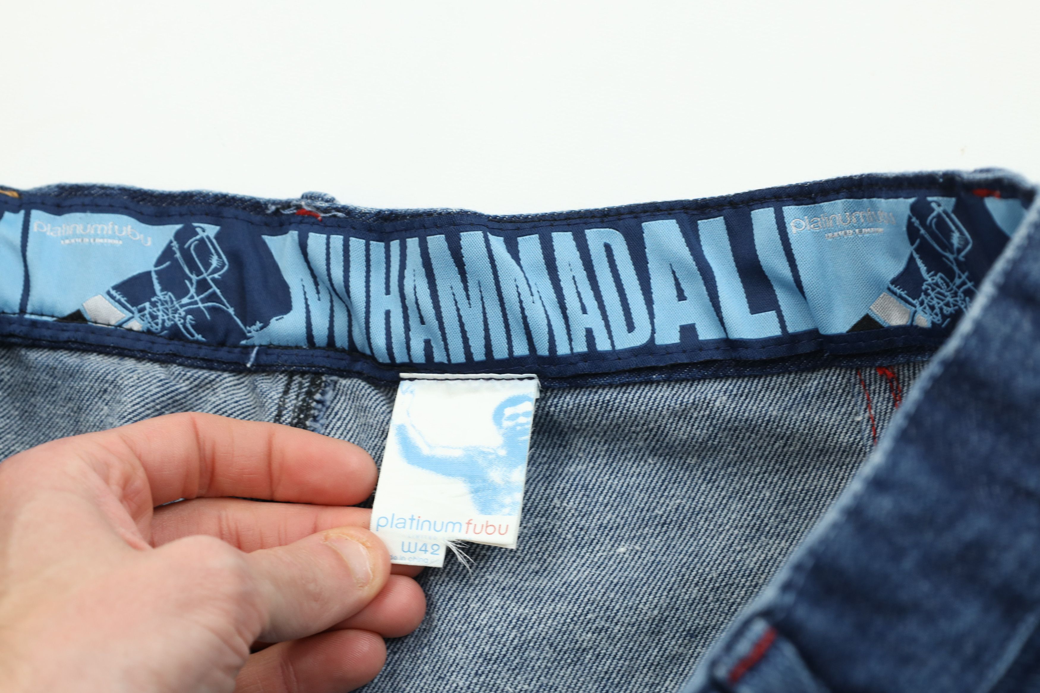 Fubu Vintage Y2K FUBU Muhammad Ali Wide Leg Denim Jeans Blue Size US 42 / EU 58 - 10 Thumbnail