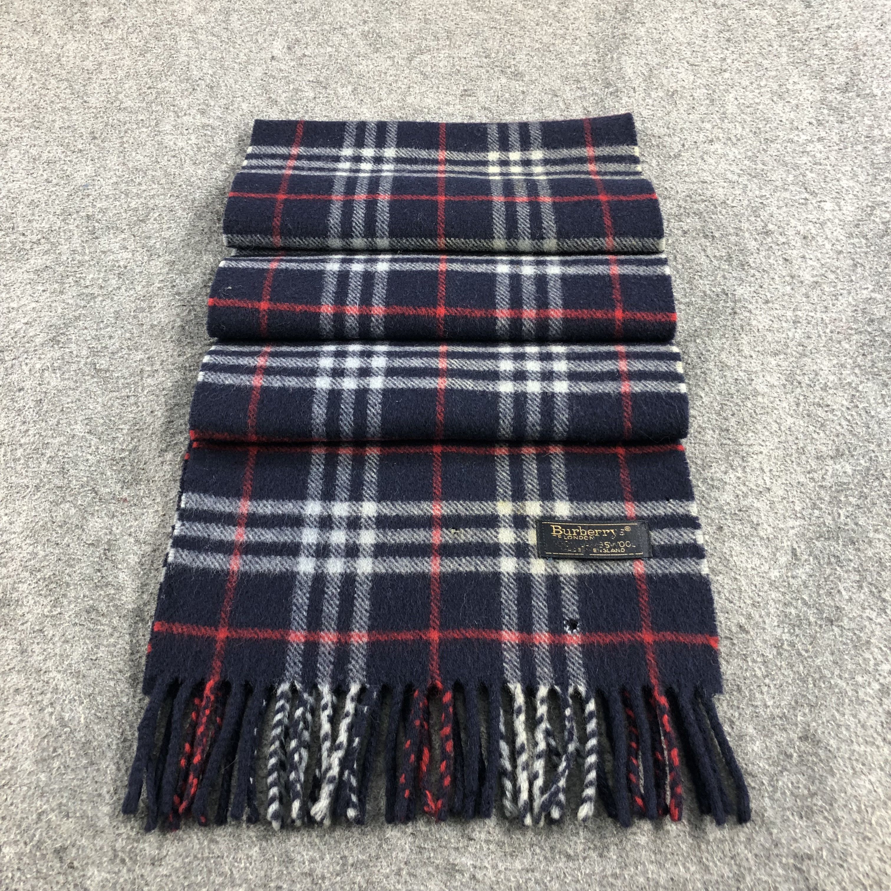 Burberry Burberrys Nova Check Blue Wool Scarf Muffler V900 Size ONE SIZE - 2 Thumbnail