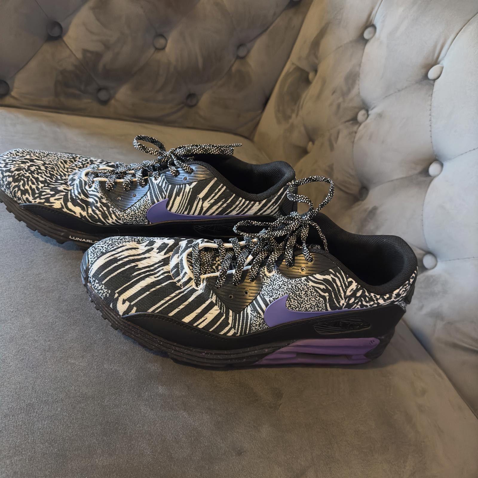 Nike Nike CUSTOM ! Air Max Running Shoes - Bold Zebra Print Size US 12.5 / EU 45-46 - 1 Thumbnail