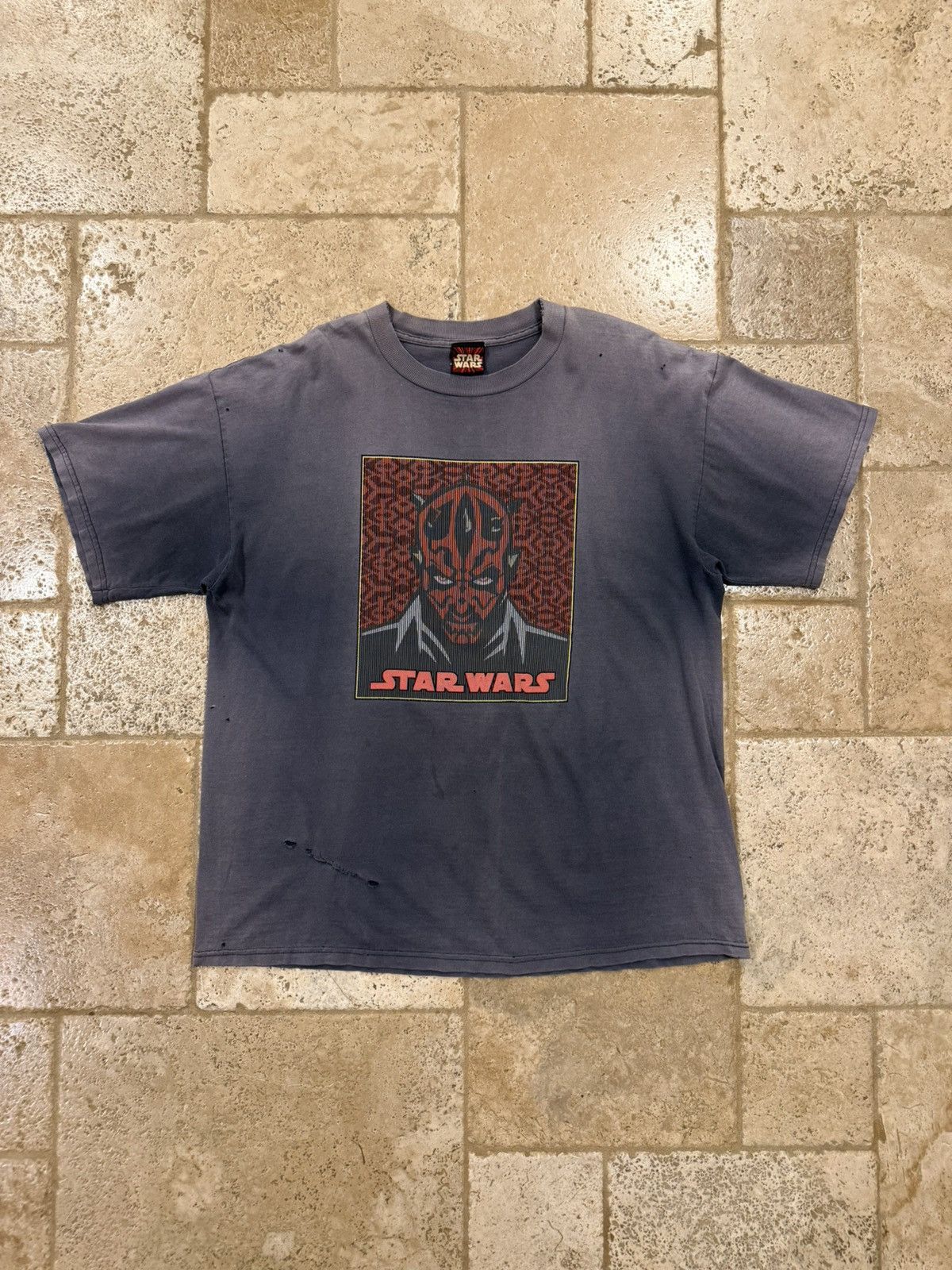 Vintage Vintage 1999 Darth Maul Portrait Star Wars Sun Faded T-Shirt Size US XL / EU 56 / 4 - 3 Thumbnail