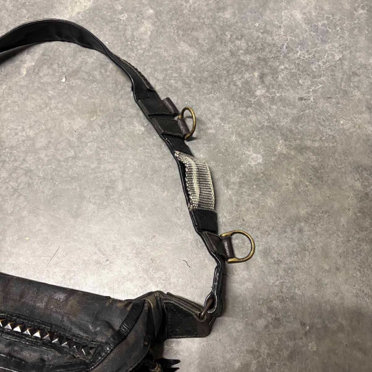 KMRii studded leather vamp crossbody bag