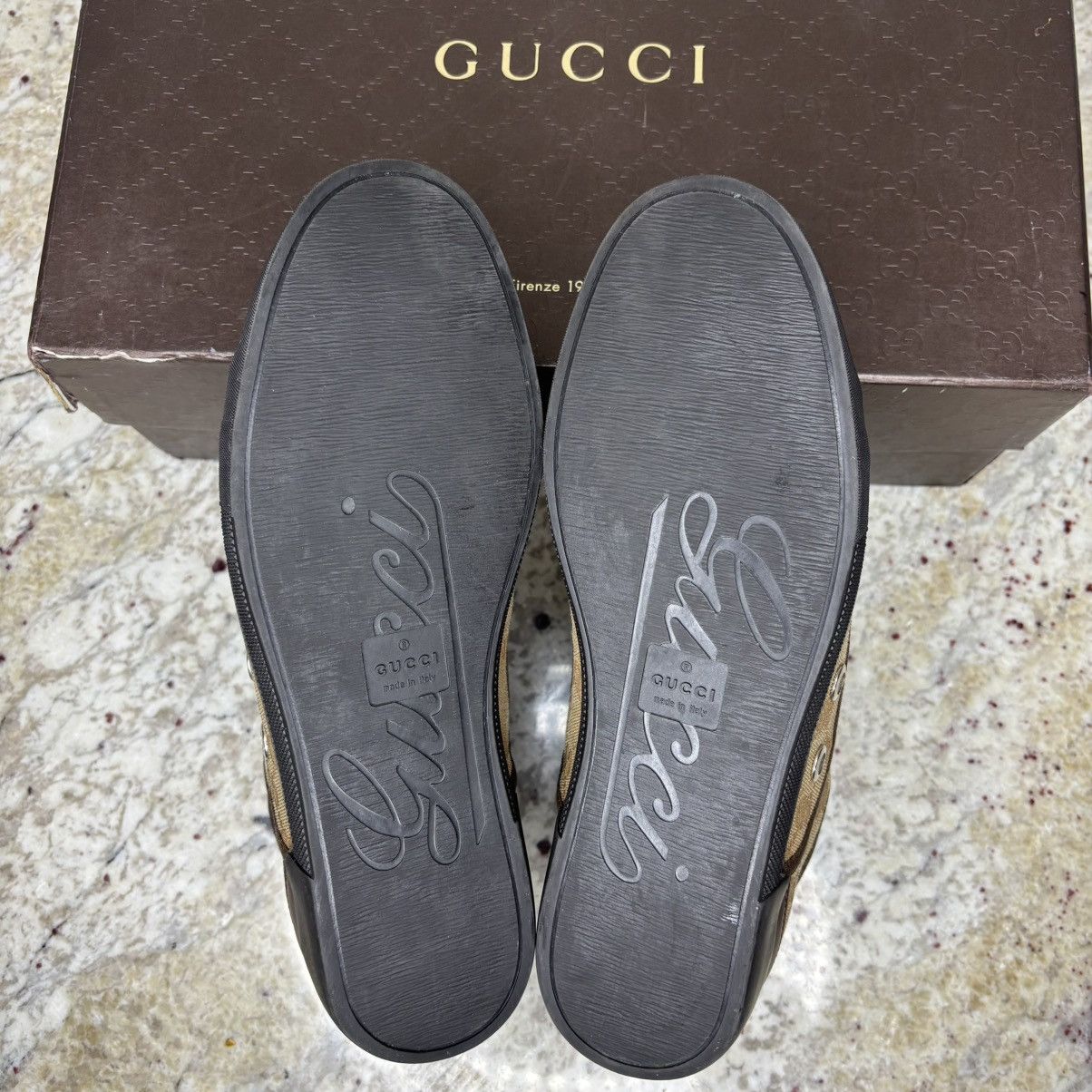Gucci Size 7-Gucci California Striped High 'Beige Ebony' clean W/B Size US 7 / EU 40 - 11 Thumbnail