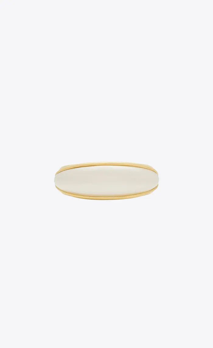 Saint Laurent Paris o1bcso1str0226 Size:S/Dome Cuff In Metal in Golden Size ONE SIZE - 3 Thumbnail