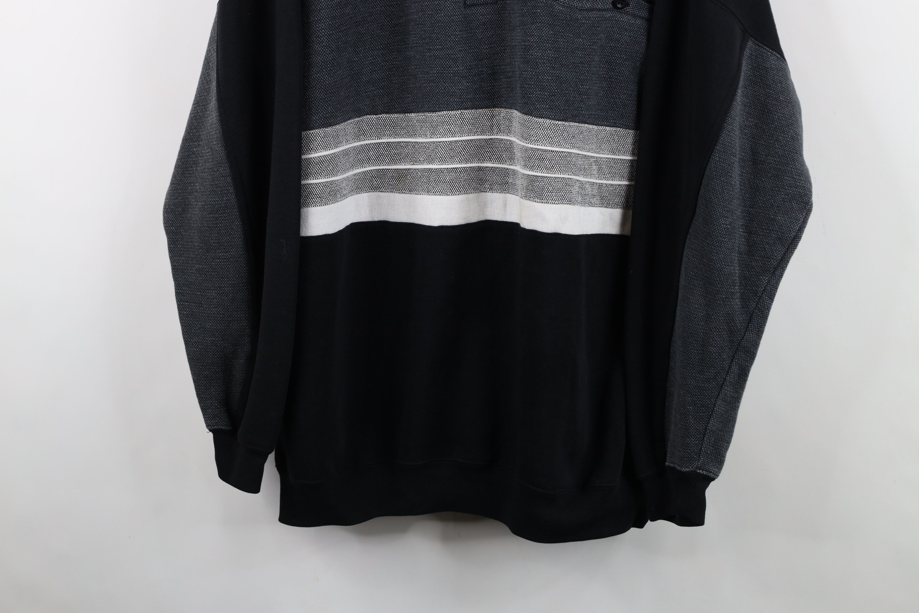 Vintage Vintage 90s Streetwear Block Collared Pullover Sweatshirt Size US XL / EU 56 / 4 - 3 Thumbnail