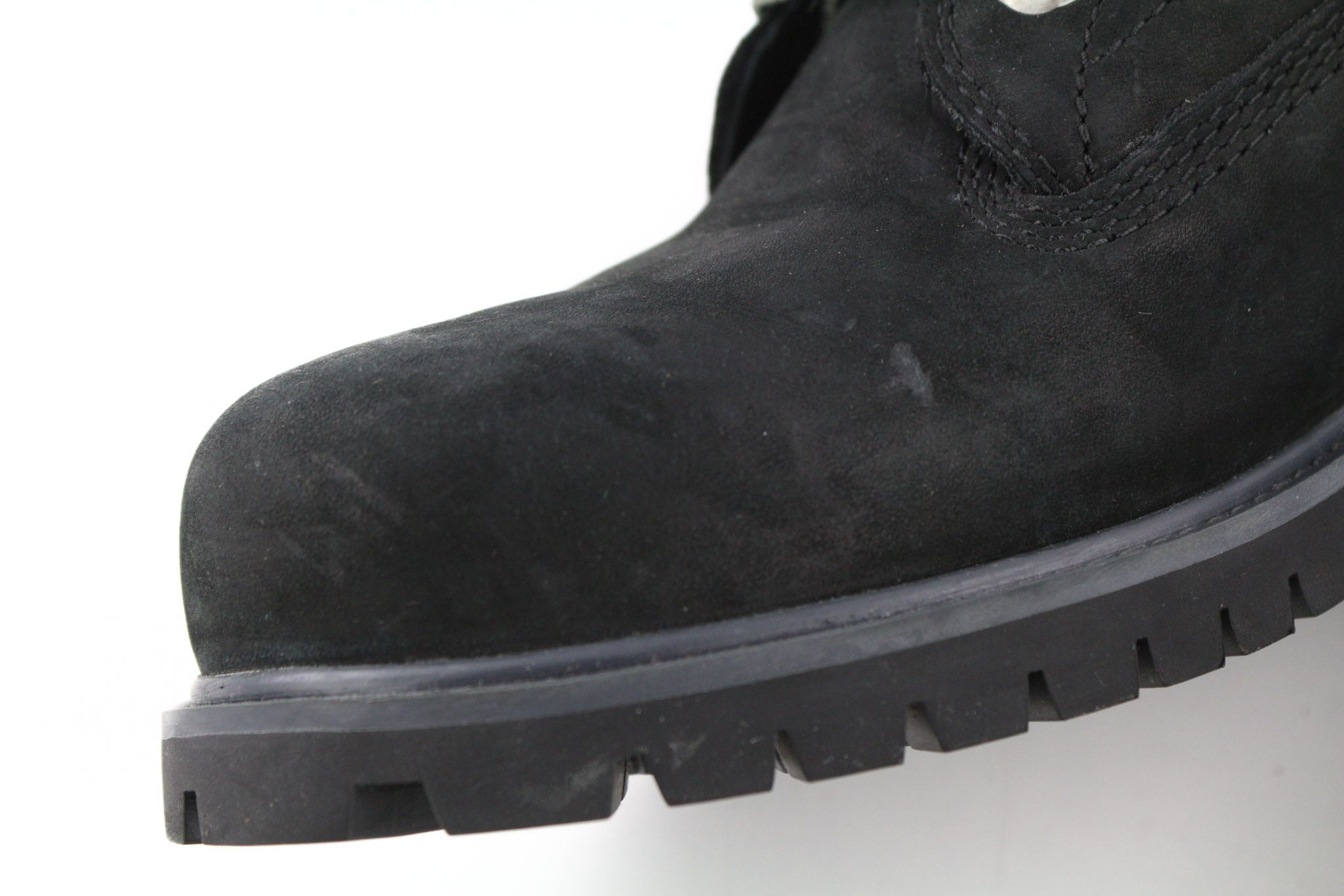 6939R UK7.5 Leather Black Round Toe High Top Boots 79933
