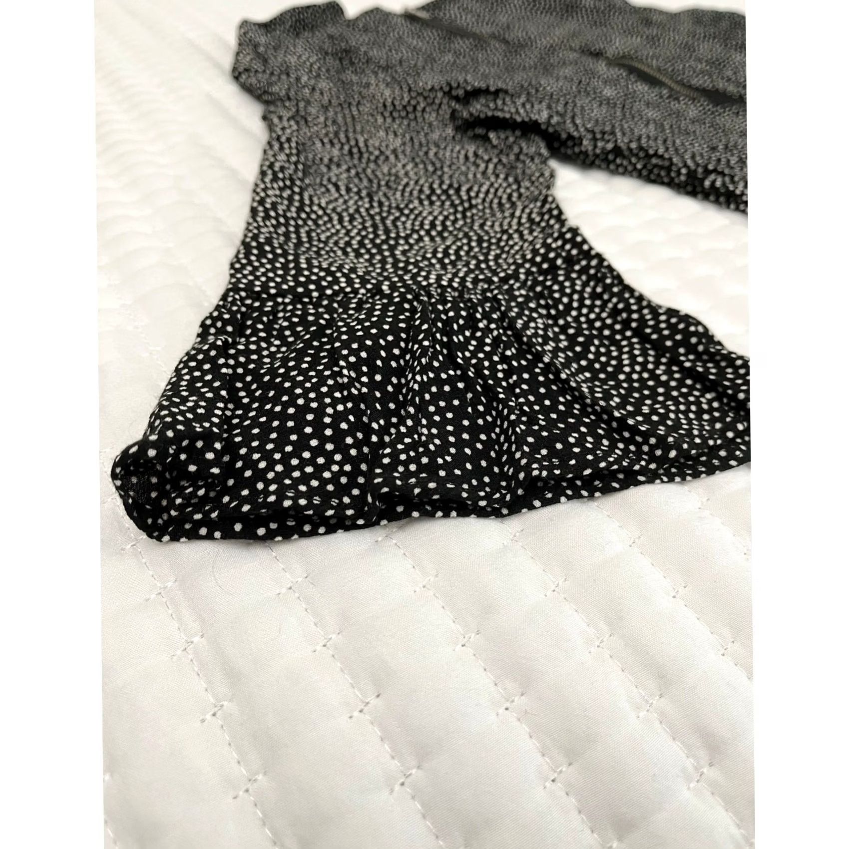 Vintage Cooperative Black Polka Dot Long Sleeve Mini Dress Size M Women Size M / US 6-8 / IT 42-44 - 4 Thumbnail