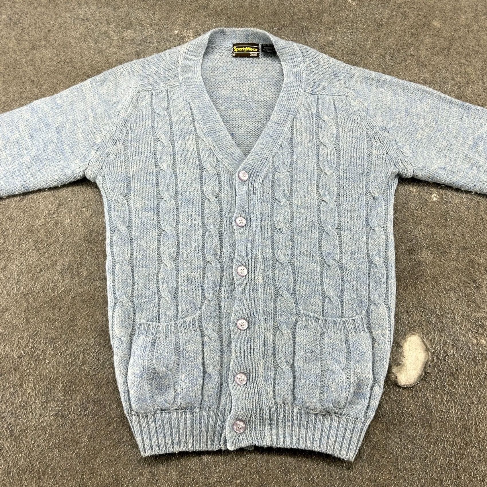 Sears VINTAGE Sears Cardigan Sweater Mens M Blue Wool Cable Knit 70s 90s Mens Size US M / EU 48-50 / 2 - 3 Thumbnail