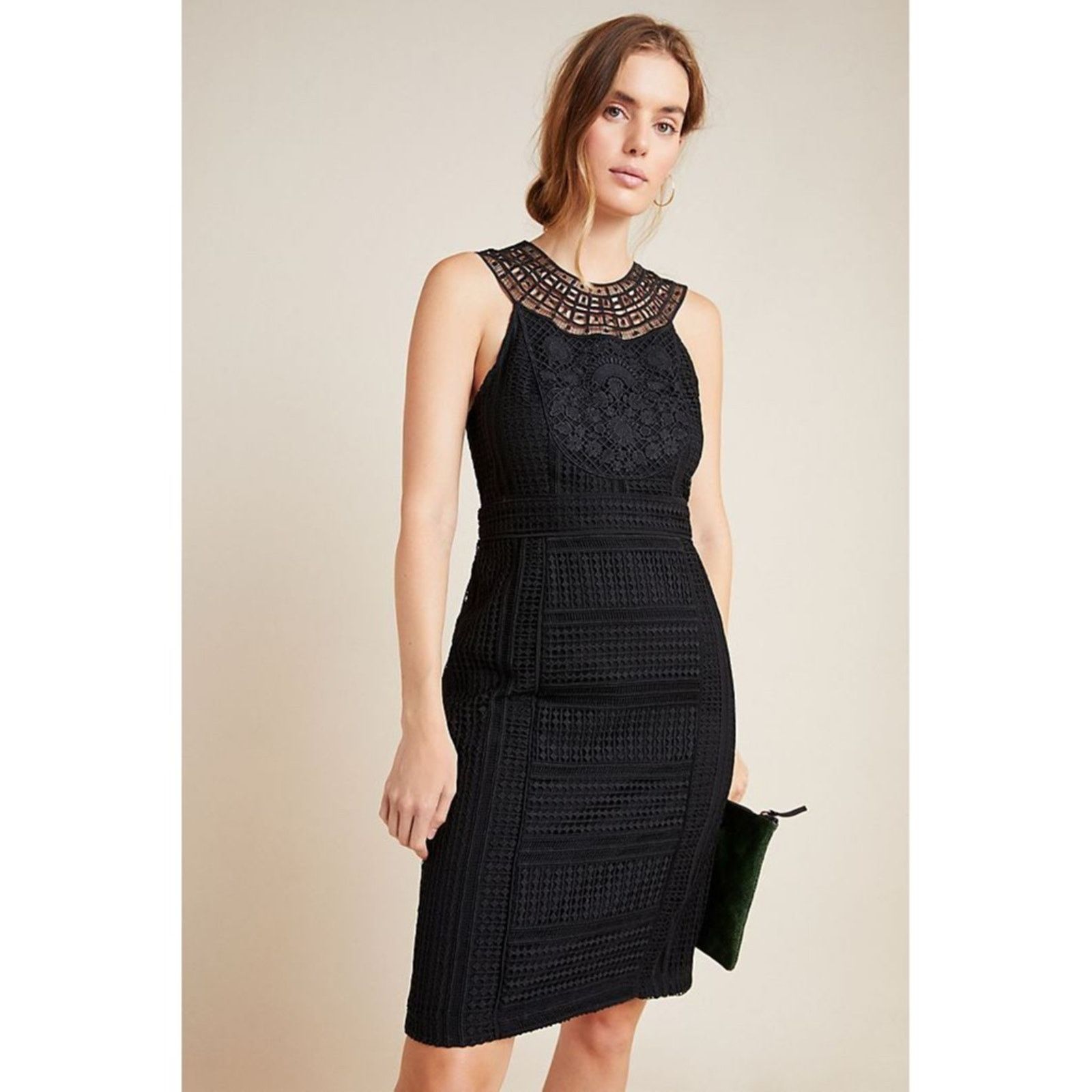 New Anthropologie Dylan Embroidered Lace Mini Dress $220 LBD