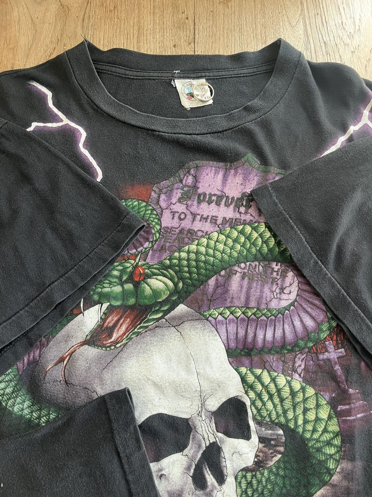 Vintage Vintage AMERICAN THUNDER Forever Free Snake Skull 90’tshirt Size US XXL / EU 58 / 5 - 5 Thumbnail